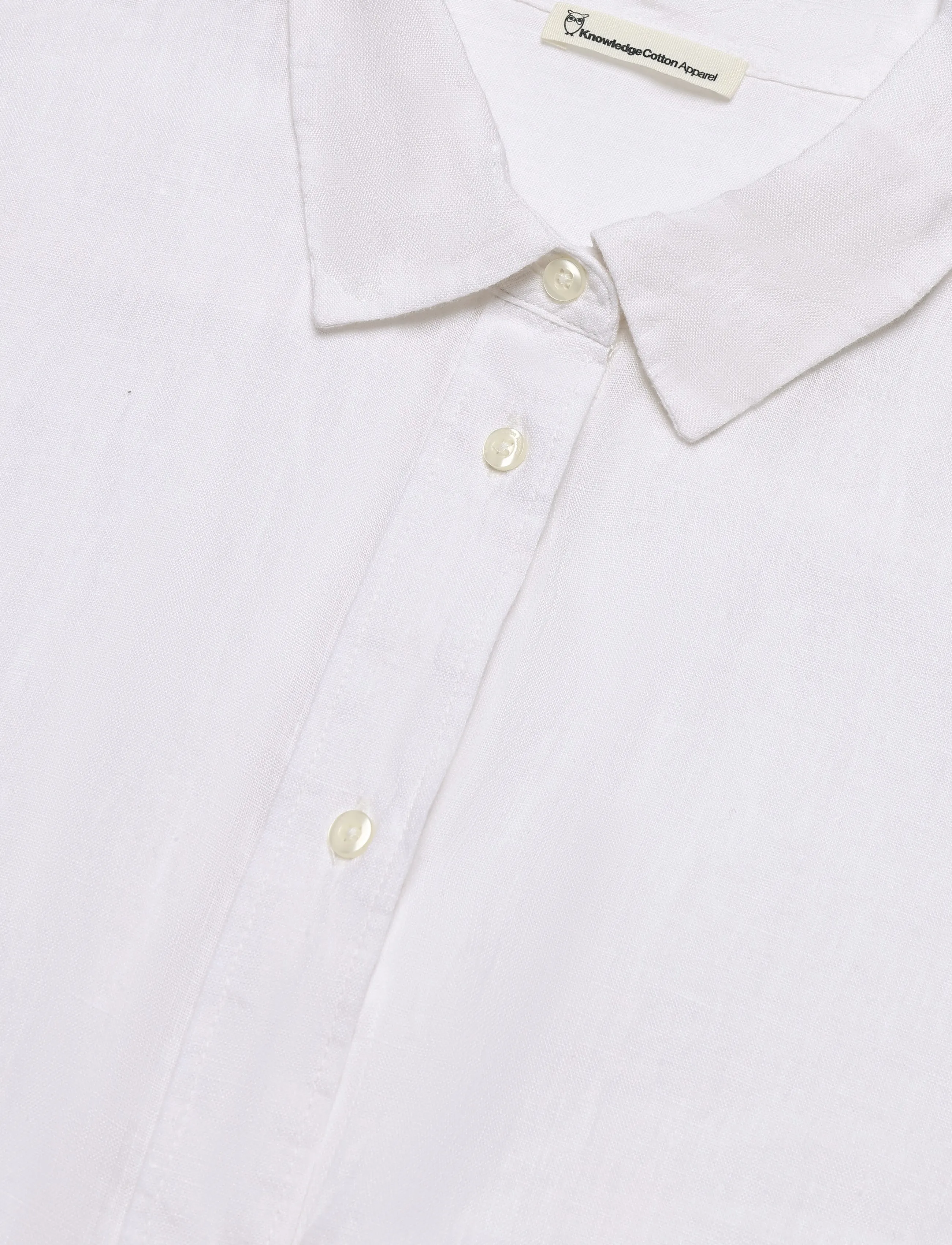 Knowledge Cotton Apparel - Loose linen shirt - linen shirts - bright white - 5