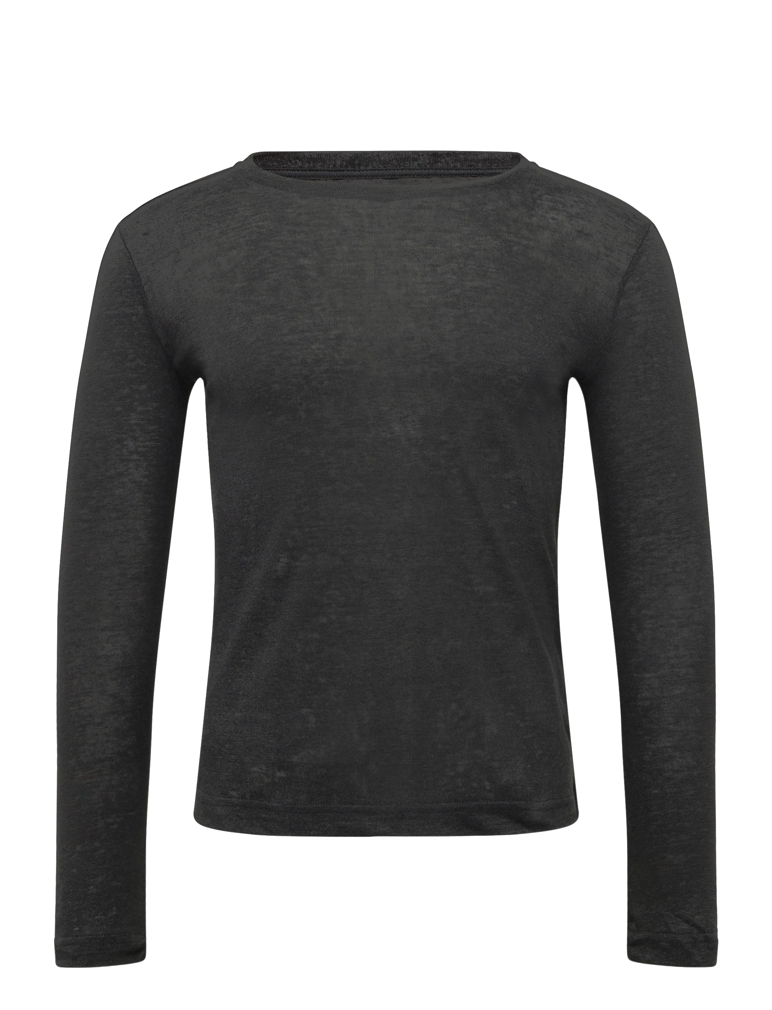 KNOWLEDGE Baumwolle APPAREL Lange Ärmel Linen T-Shirt - Gots/Vegan Schwarz - S - Damen