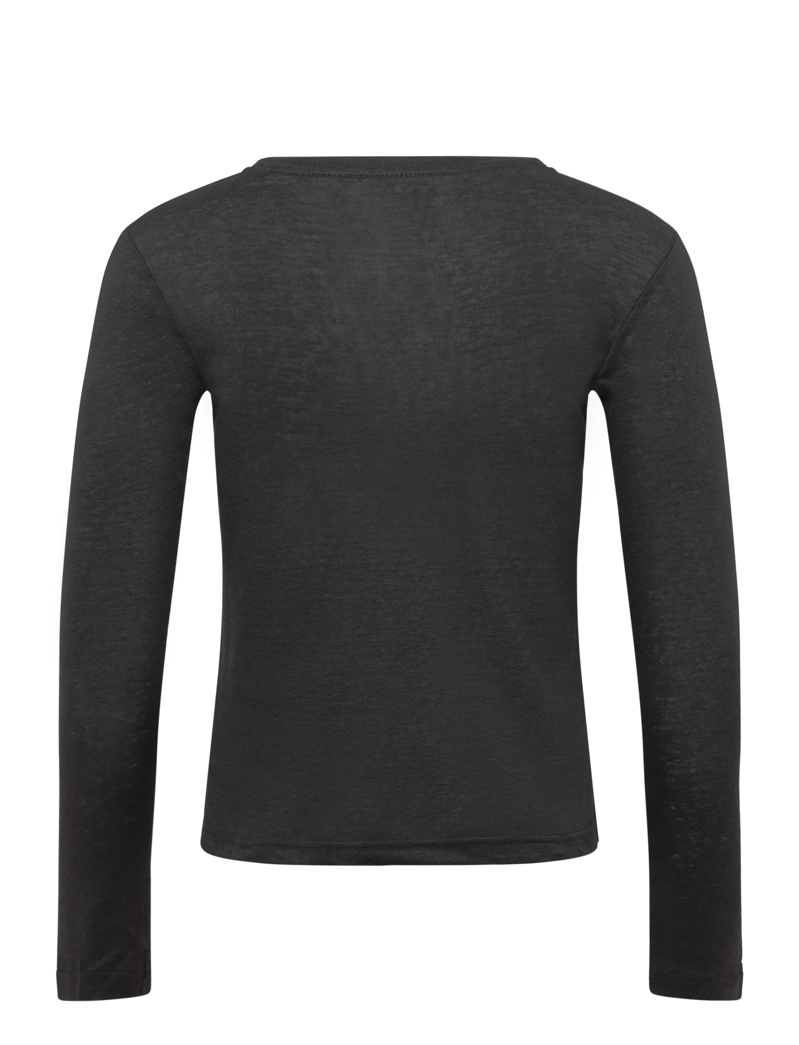Knowledge Cotton Apparel - Long sleeve linen t-shirt - GOTS/Ve - black jet - 1
