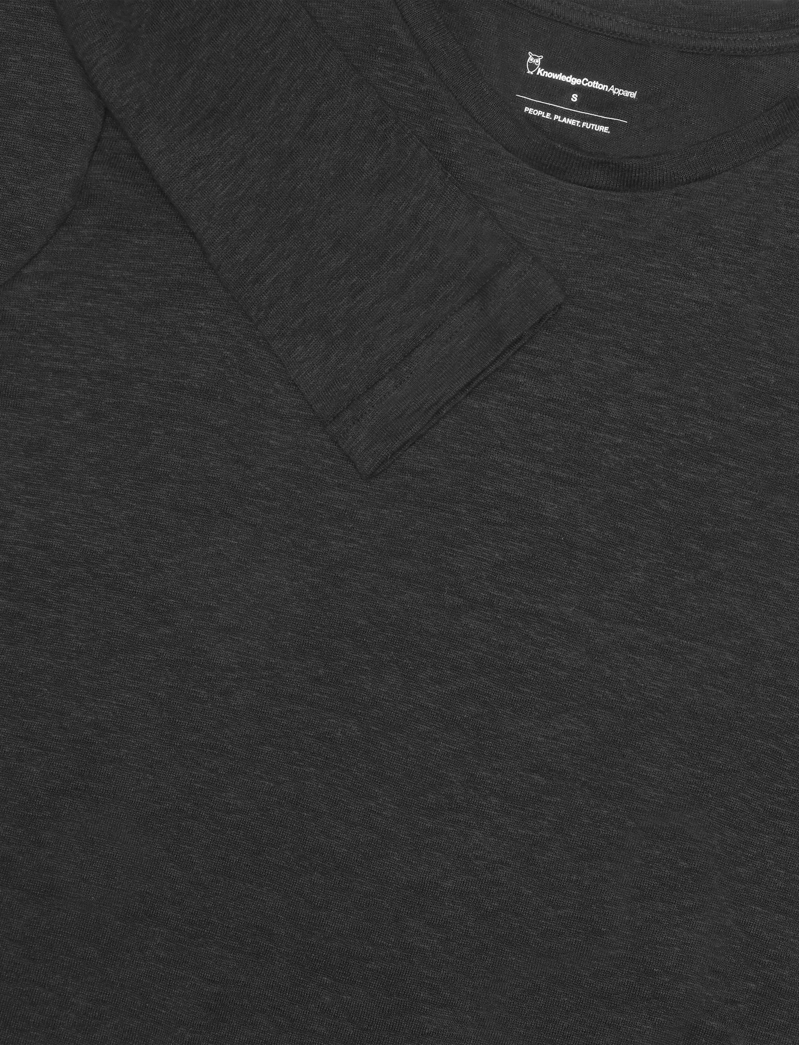 Knowledge Cotton Apparel - Long sleeve linen t-shirt - GOTS/Ve - black jet - 2