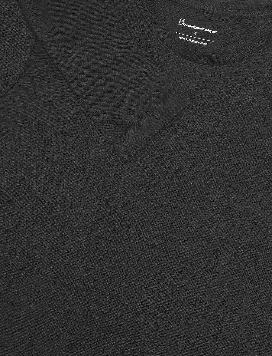 Knowledge Cotton Apparel - Long sleeve linen t-shirt - GOTS/Ve - pikkade varrukatega topid - black jet - 5