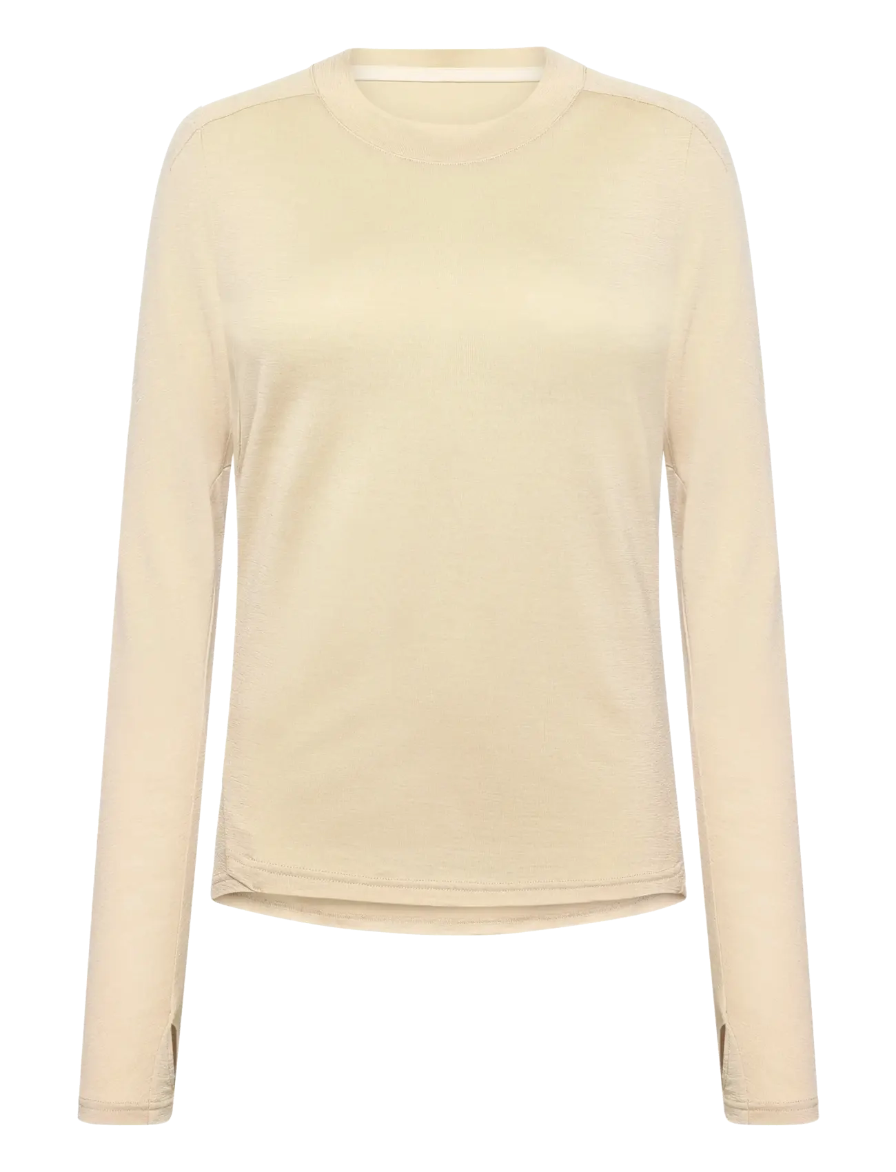 Knowledge Cotton Apparel Dynamic wool long sleeve t-shirt - Pullover - LIGHT FEATHER GRAY / beige