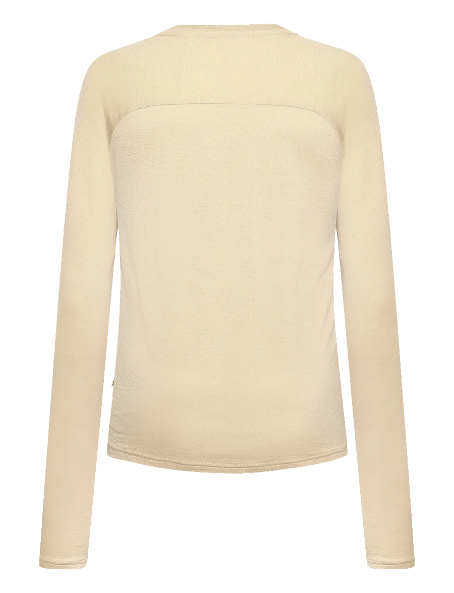 Knowledge Cotton Apparel - Dynamic wool long sleeve t-shirt - light feather gray - 1