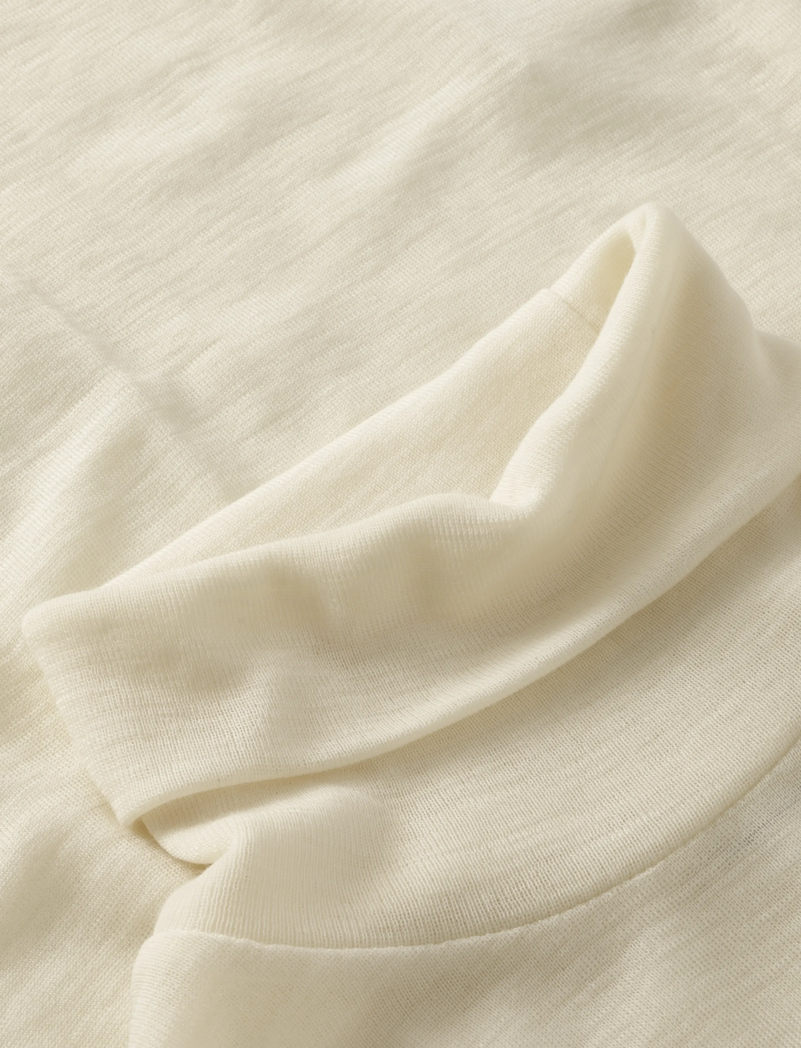 Knowledge Cotton Apparel - Merino rib long sleeve roll-neck - egret - 1