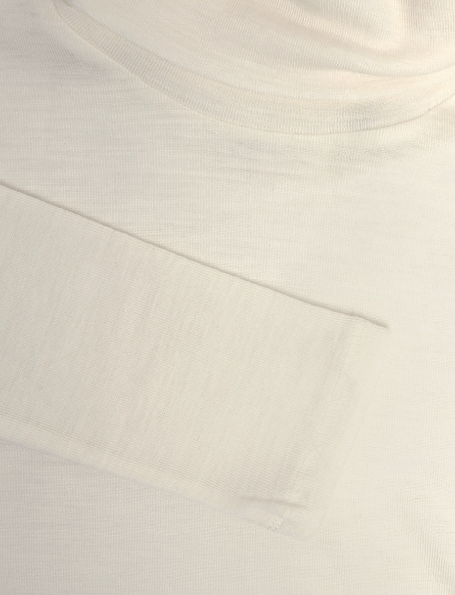 Knowledge Cotton Apparel - Merino rib long sleeve roll-neck - rudens santaupos - egret - 2