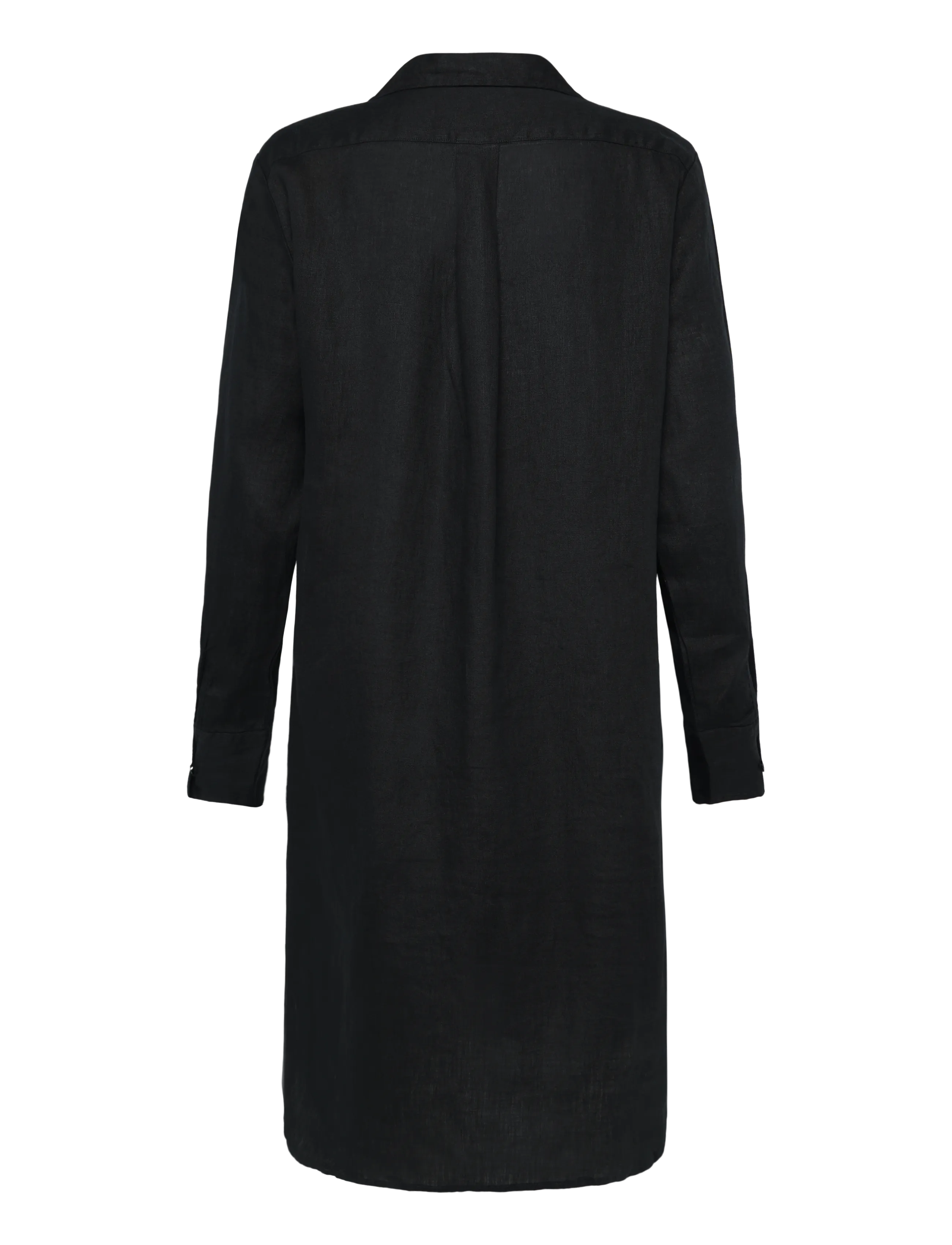 Knowledge Cotton Apparel - Linen dress - gode sommertilbud - black jet - 1