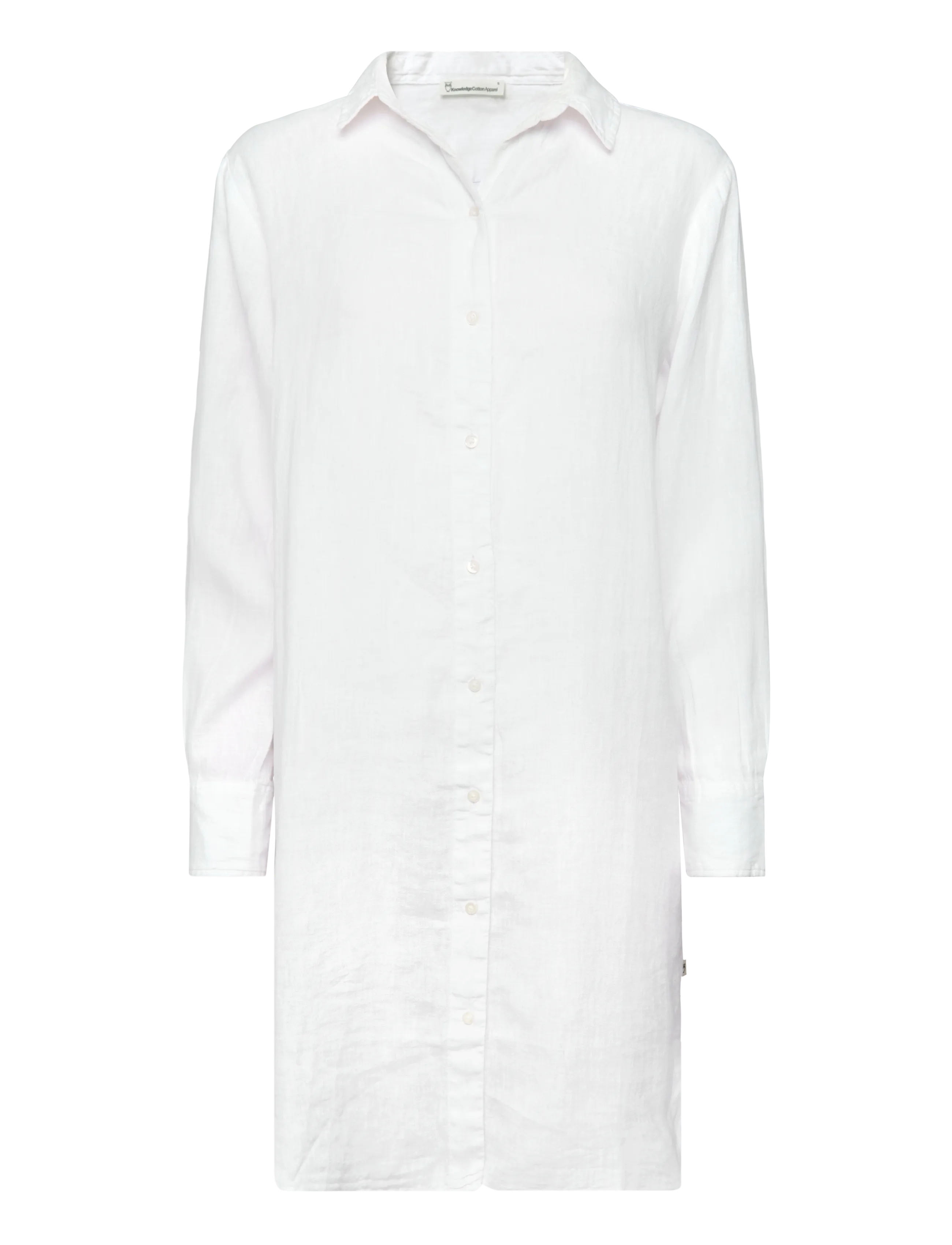 Knowledge Cotton Apparel Linen Dress, Damen, Hemdblusenkleid, Weiß, Gr: L