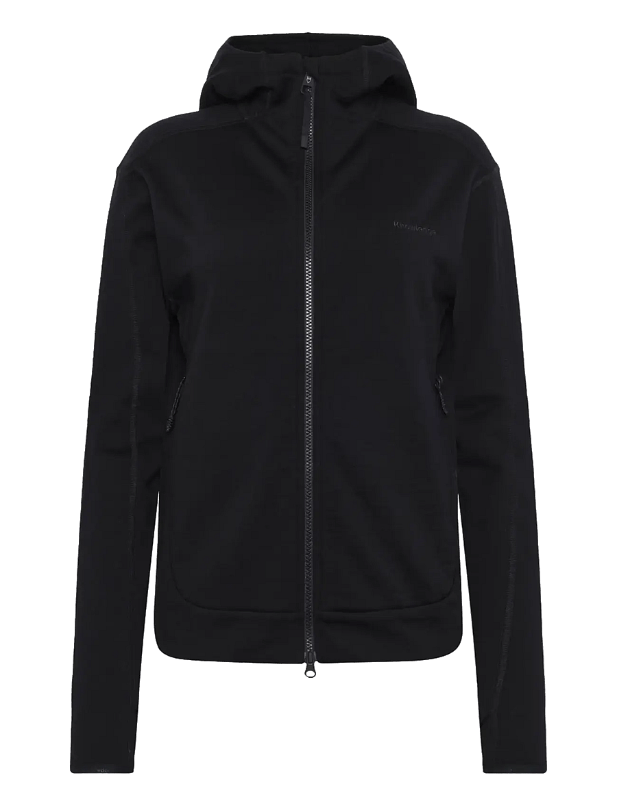 Knowledge Cotton Apparel - Dynamic wool fleece hoodie - wolljacken - black jet - 0