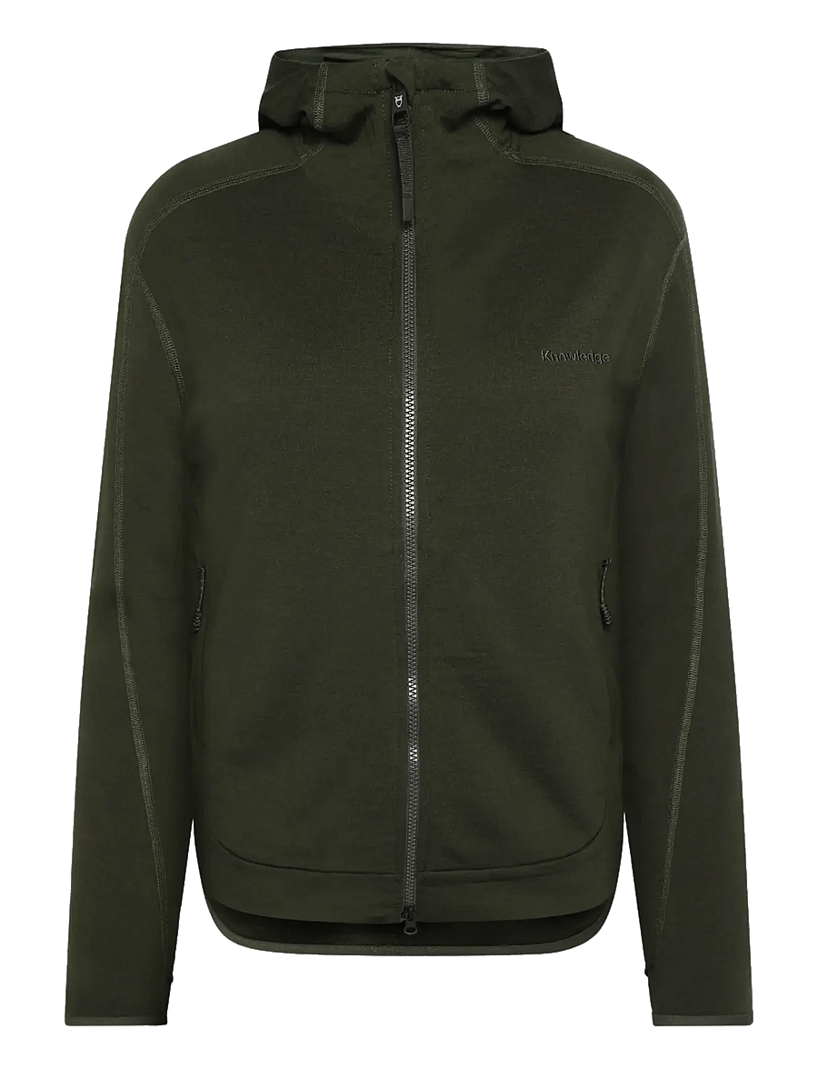 Knowledge Cotton Apparel - Dynamic wool fleece hoodie - wolljacken - forest night - 0