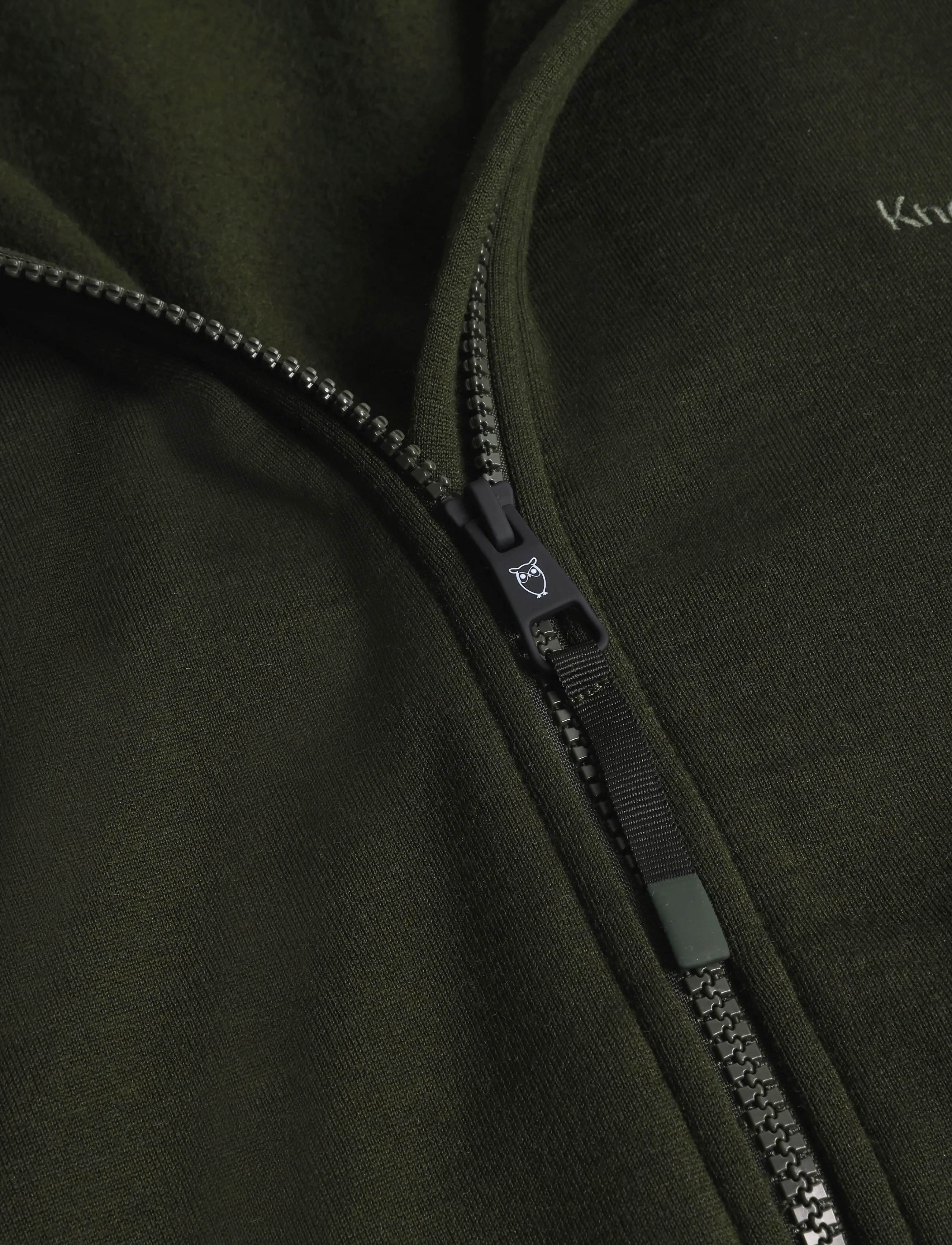 Knowledge Cotton Apparel - Dynamic wool fleece hoodie - wool jackets - forest night - 2