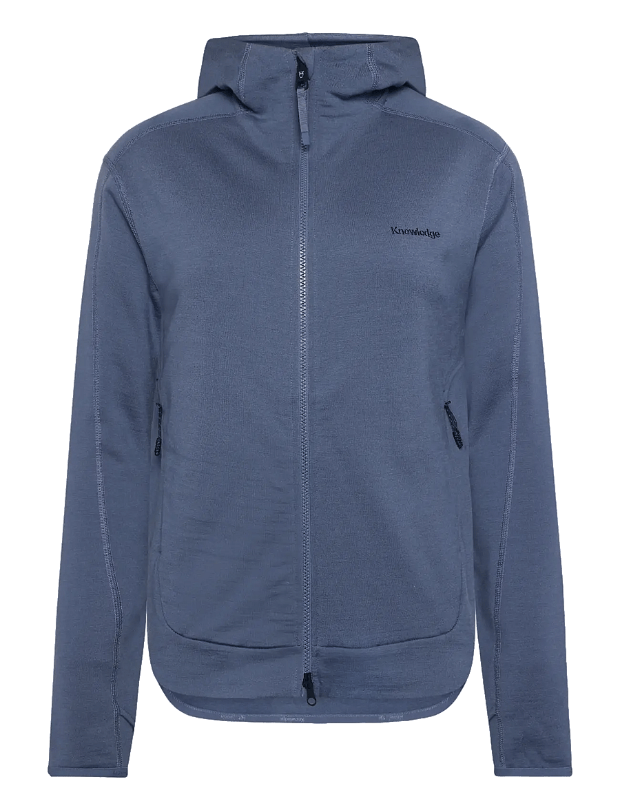 Knowledge Cotton Apparel - Dynamic wool fleece hoodie - ulljakker - vintage indigo - 0