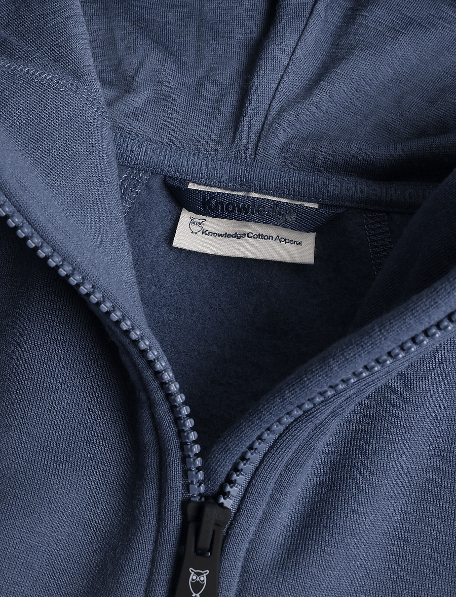 Knowledge Cotton Apparel - Dynamic wool fleece hoodie - ulljakker - vintage indigo - 2