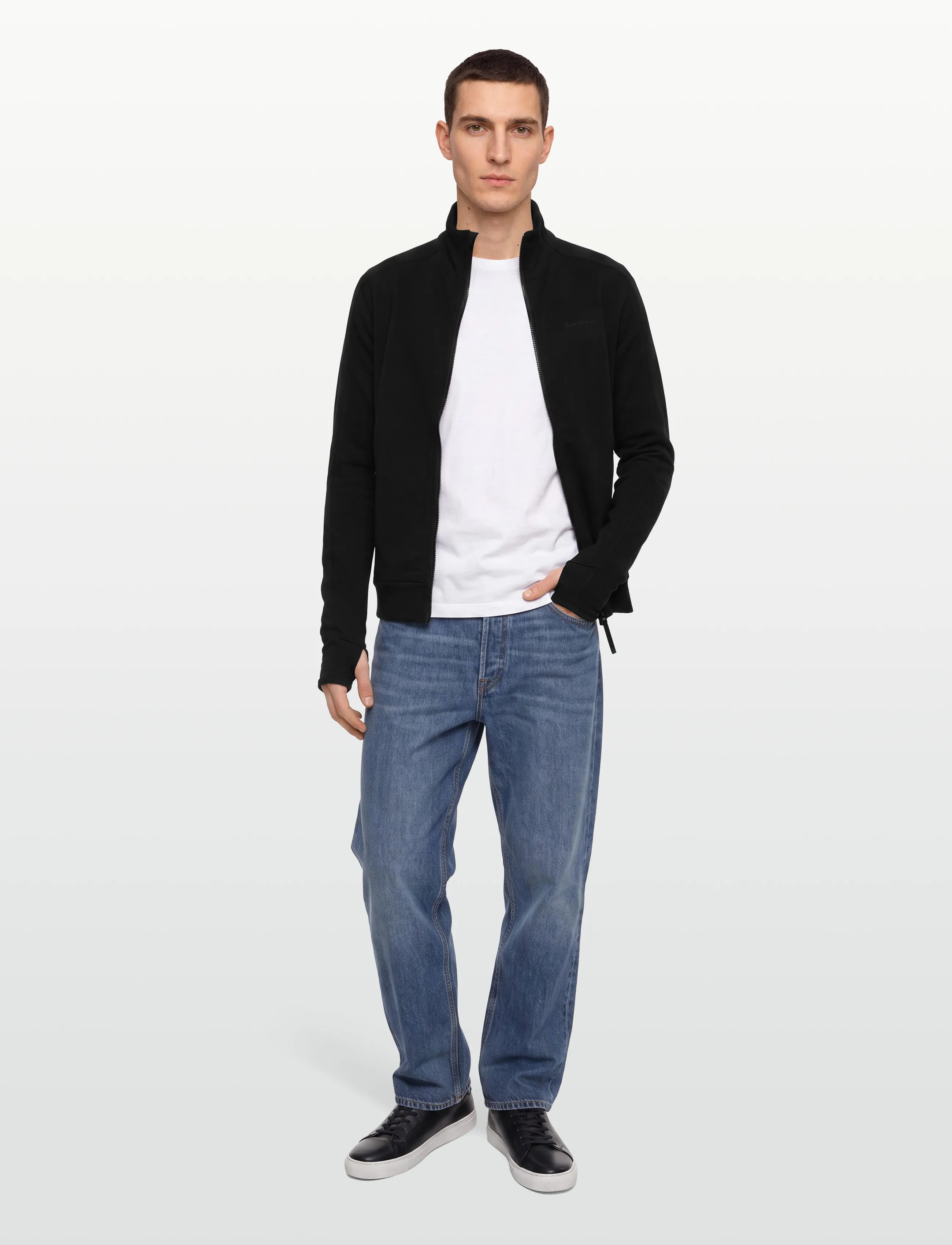 Knowledge Cotton Apparel - Dynamic wool fleece full zip - mid layer jackets - black jet - 0