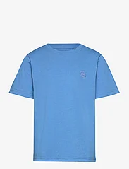 Knowledge Cotton Apparel - Regular fit badge t-shirt - GOTS/Ve - ar īsām piedurknēm - azure blue - 0