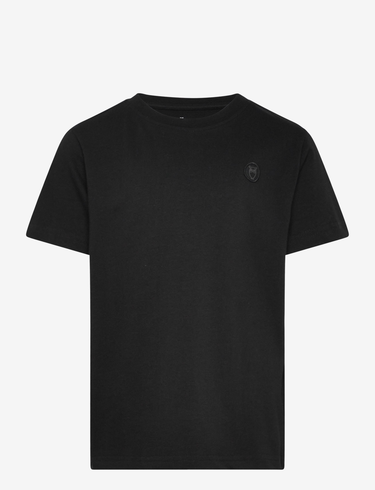 Knowledge Cotton Apparel - Regular fit badge t-shirt - GOTS/Ve - kortärmade t-shirts - black jet - 0