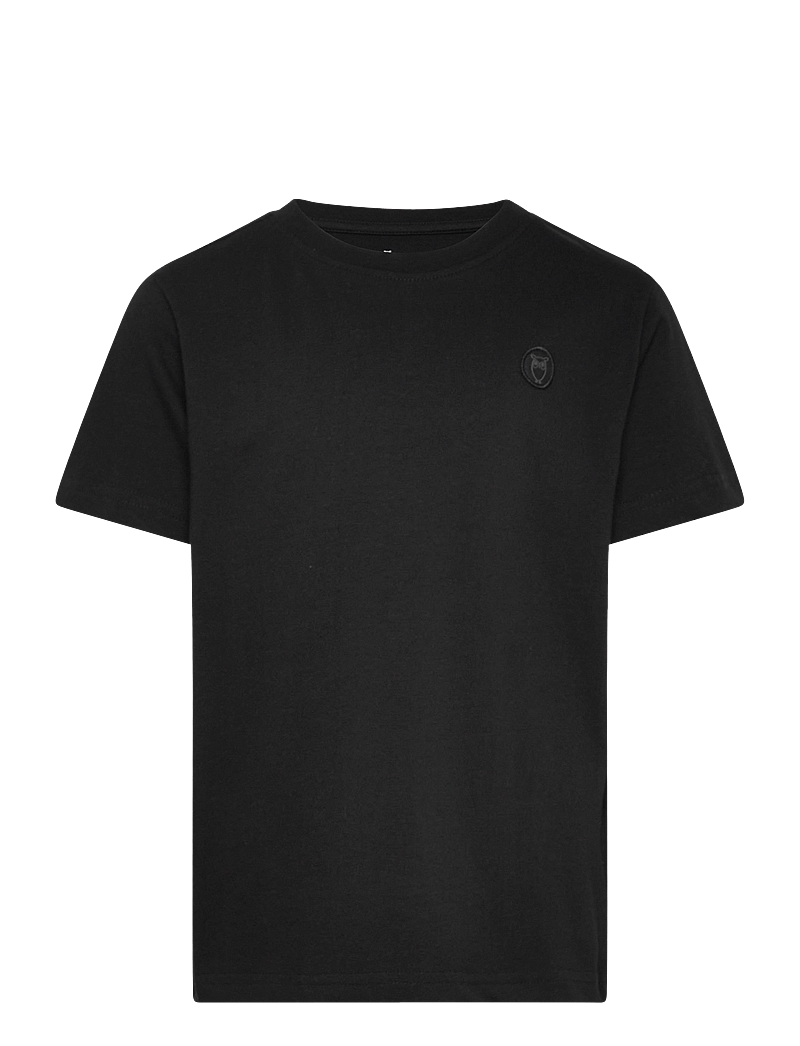 Knowledge Cotton Apparel - Regular fit badge t-shirt - GOTS/Ve - kortärmade t-shirts - black jet - 0