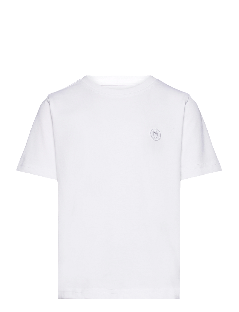Knowledge Cotton Apparel - Regular fit badge t-shirt - GOTS/Ve - kortärmade t-shirts - bright white - 0