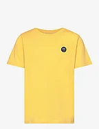 Regular fit badge t-shirt - GOTS/Ve - MISTED YELLOW