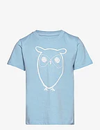 Regular big owl t-shirt - GOTS/Vega - AIRY BLUE