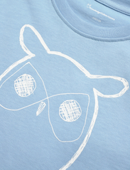 Knowledge Cotton Apparel - Regular big owl t-shirt - GOTS/Vega - ar īsām piedurknēm - airy blue - 2
