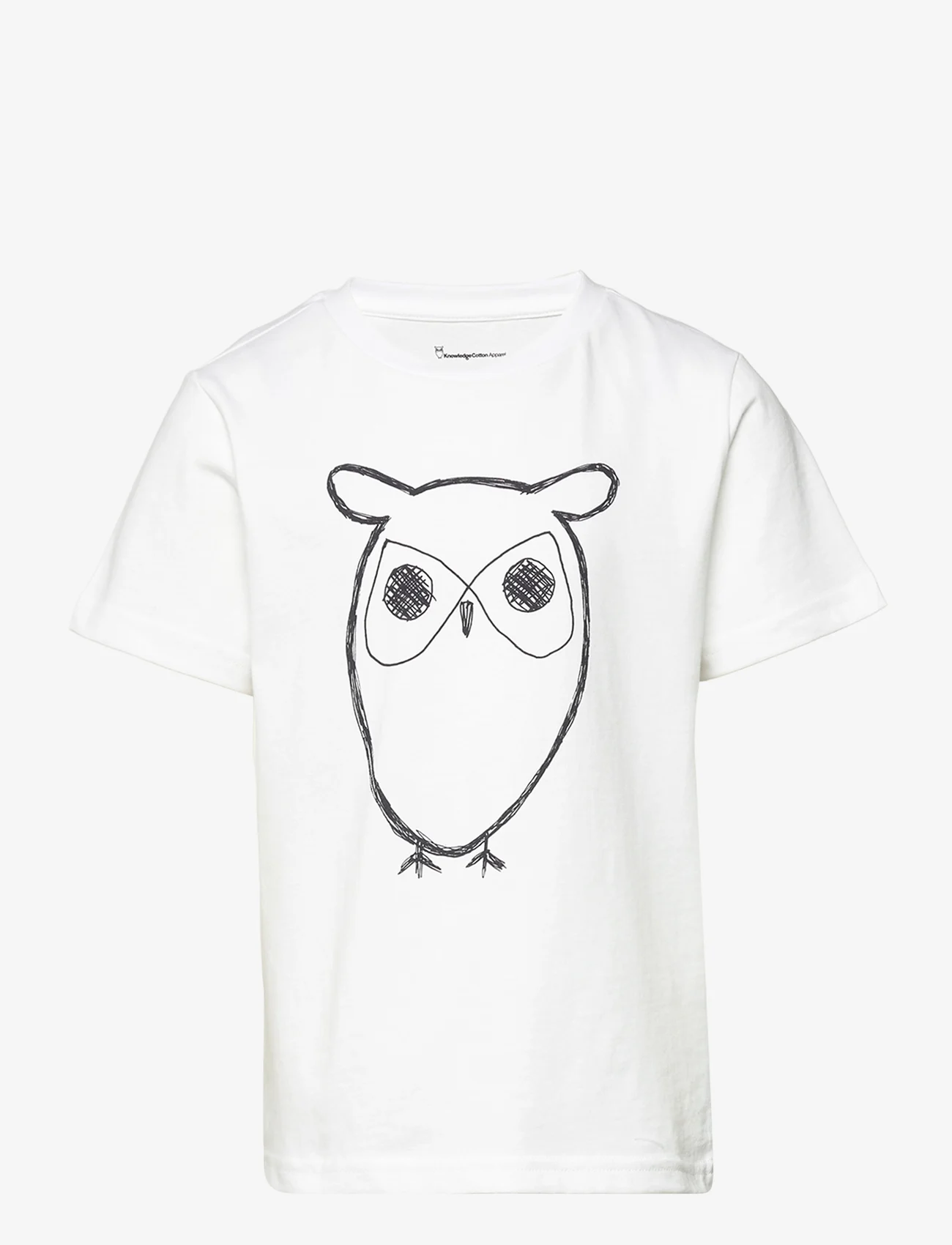 Knowledge Cotton Apparel - Regular big owl t-shirt - GOTS/Vega - lühikeste varrukatega - bright white - 0