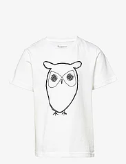 Knowledge Cotton Apparel - Regular big owl t-shirt - GOTS/Vega - ar īsām piedurknēm - bright white - 0