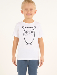 Knowledge Cotton Apparel - Regular big owl t-shirt - GOTS/Vega - lyhythihaiset - bright white - 2