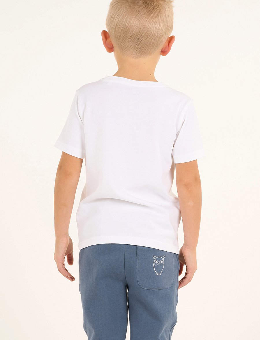 Knowledge Cotton Apparel - Regular big owl t-shirt - GOTS/Vega - bright white - 3