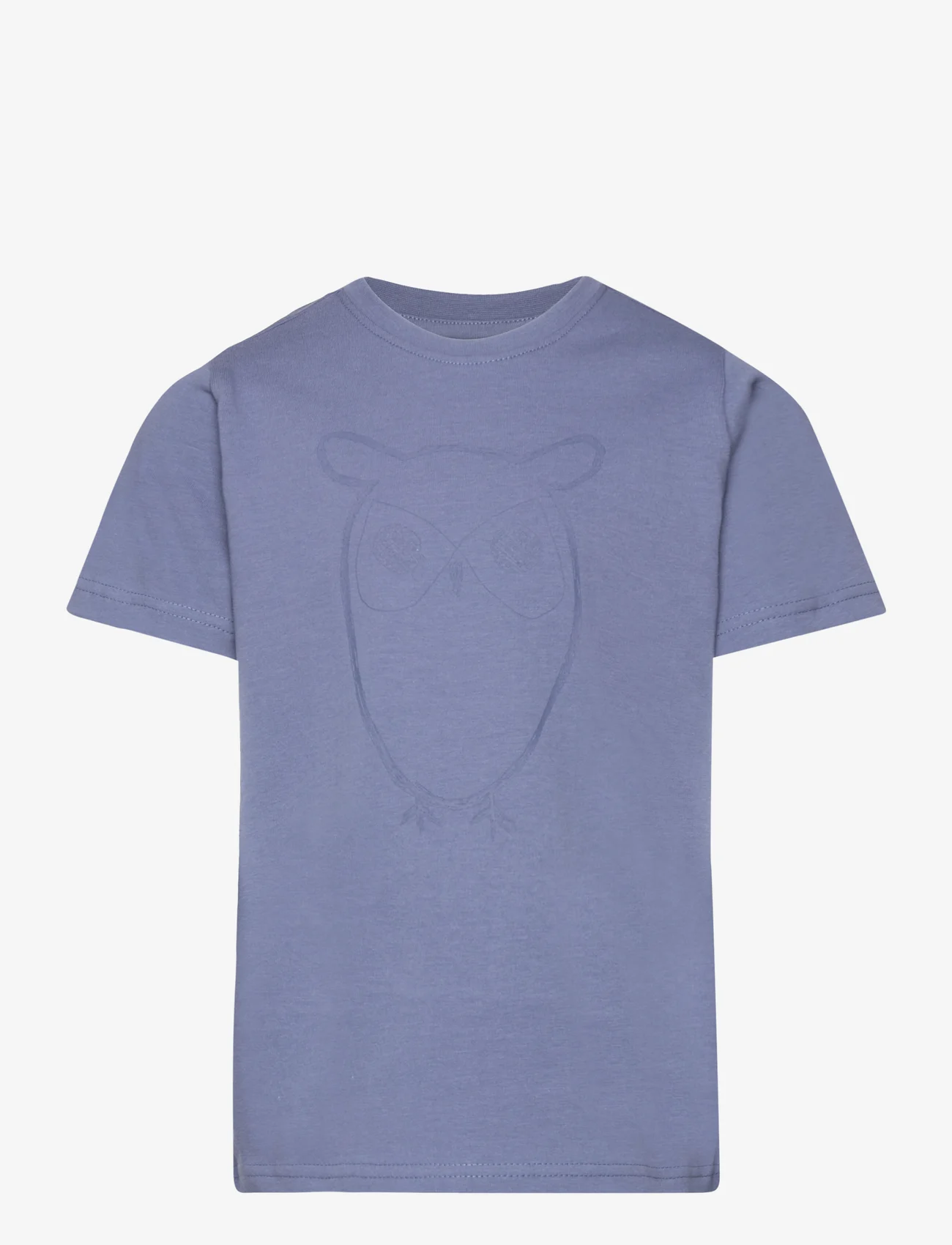 Knowledge Cotton Apparel - Regular big owl t-shirt - GOTS/Vega - lyhythihaiset - moonlight blue - 0