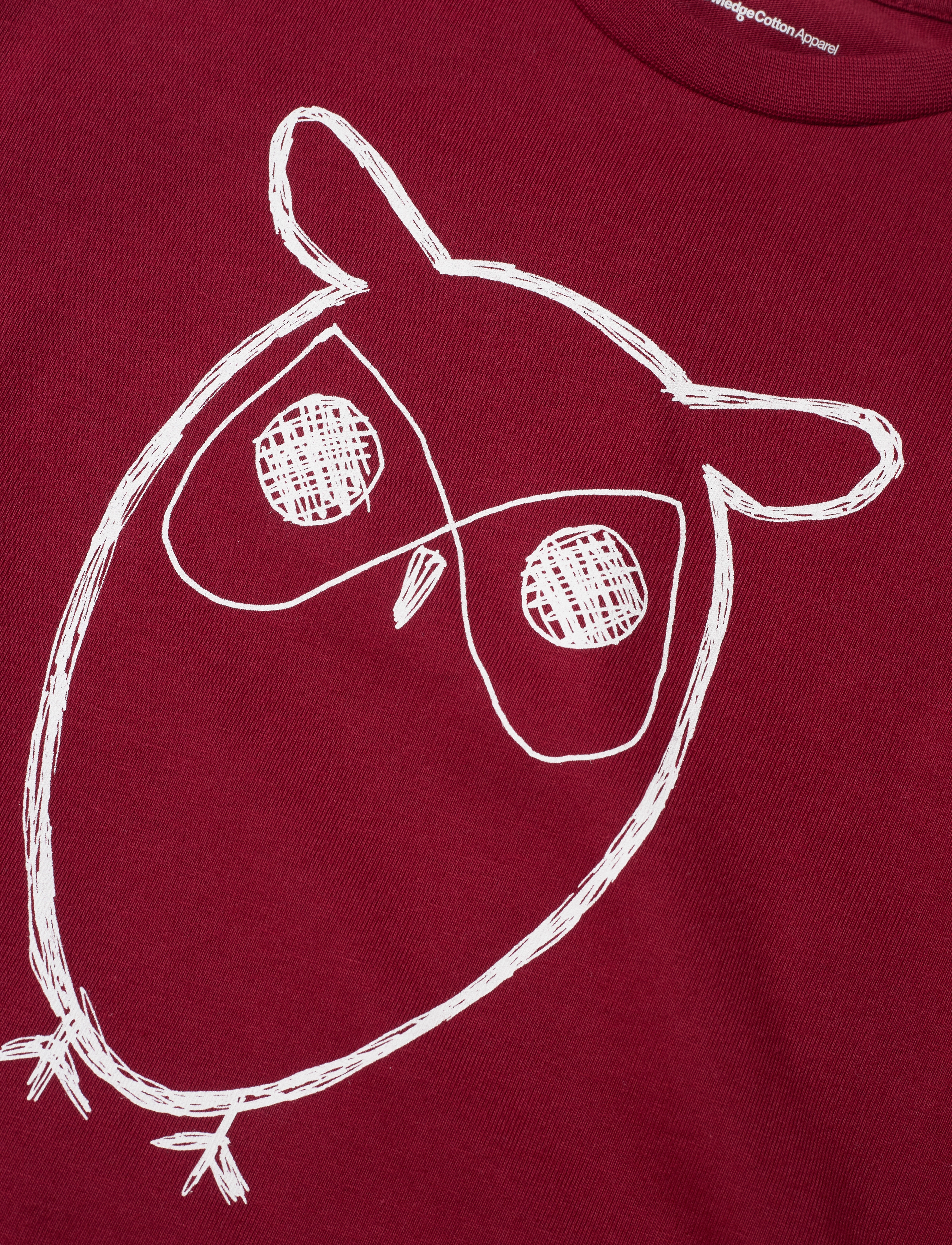 Knowledge Cotton Apparel - Regular big owl t-shirt - GOTS/Vega - kortärmade - rhubarb - 4