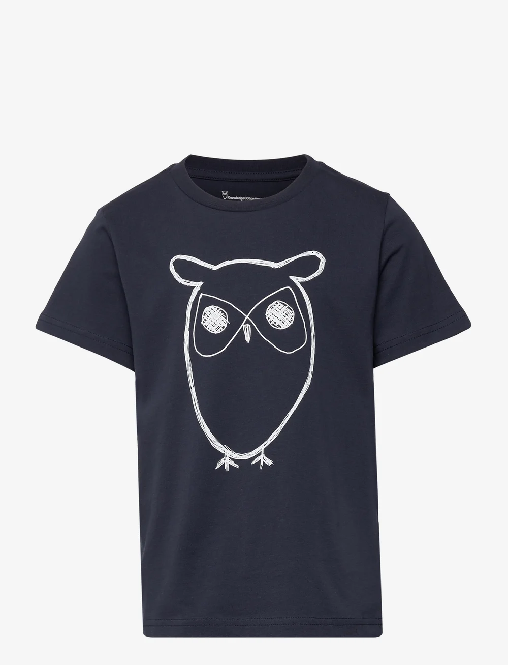 Knowledge Cotton Apparel - Regular big owl t-shirt - GOTS/Vega - kortermede t-skjorter - total eclipse - 1