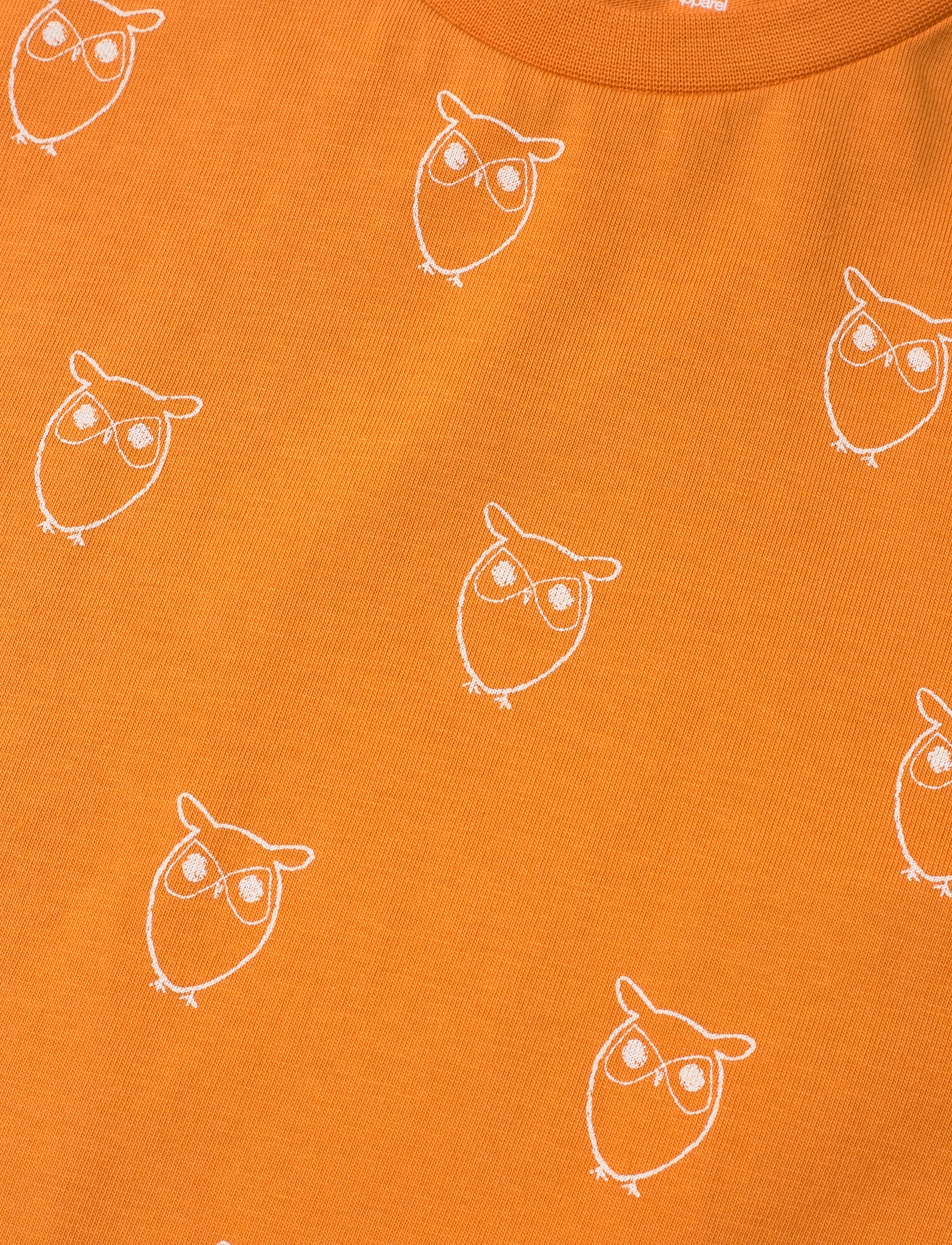 Knowledge Cotton Apparel - Owl AOP t-shirt - GOTS/Vegan - desert sun - 4