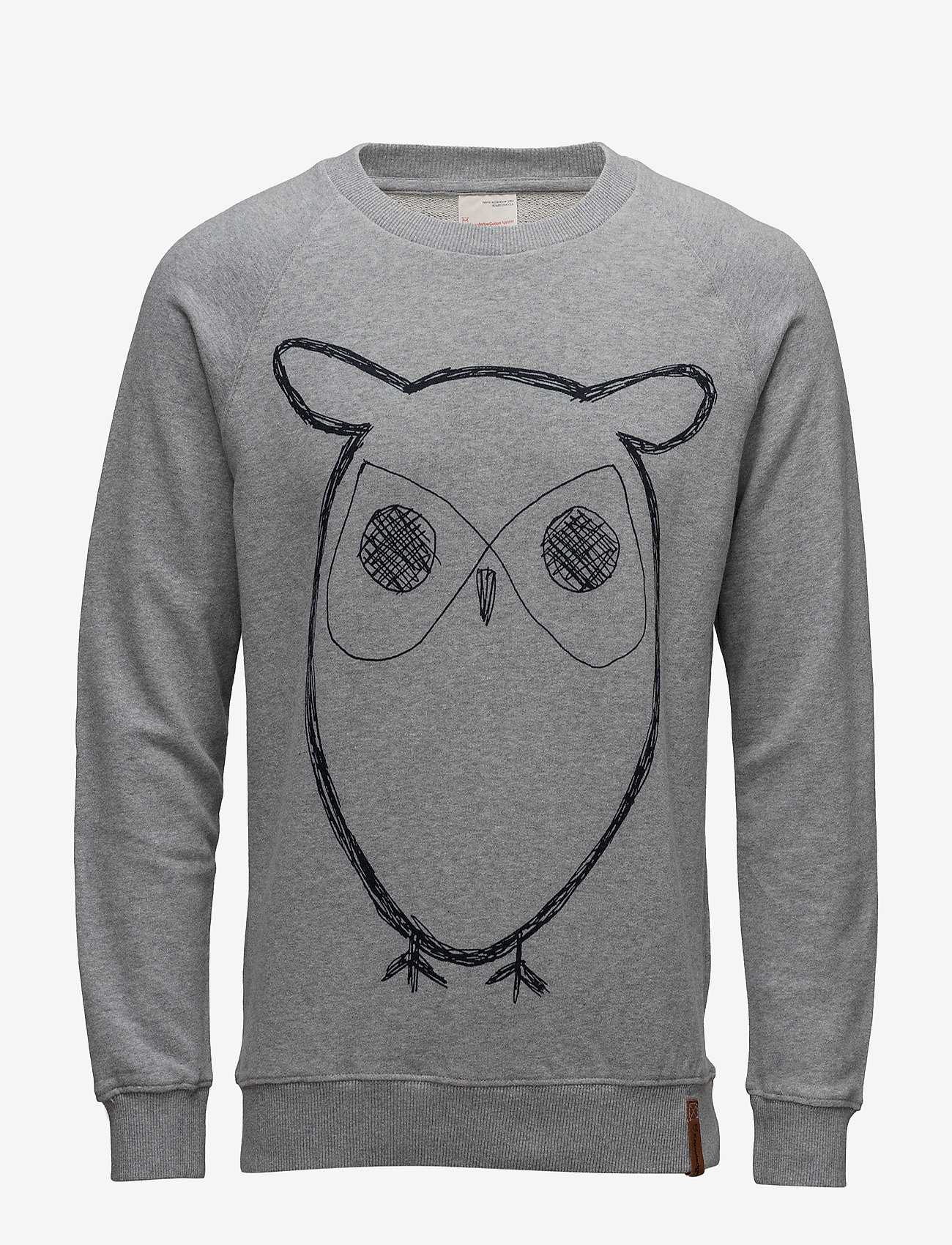 Knowledge Cotton Apparel - ELM big owl sweat - GOTS/Vegan - grey melange - 0