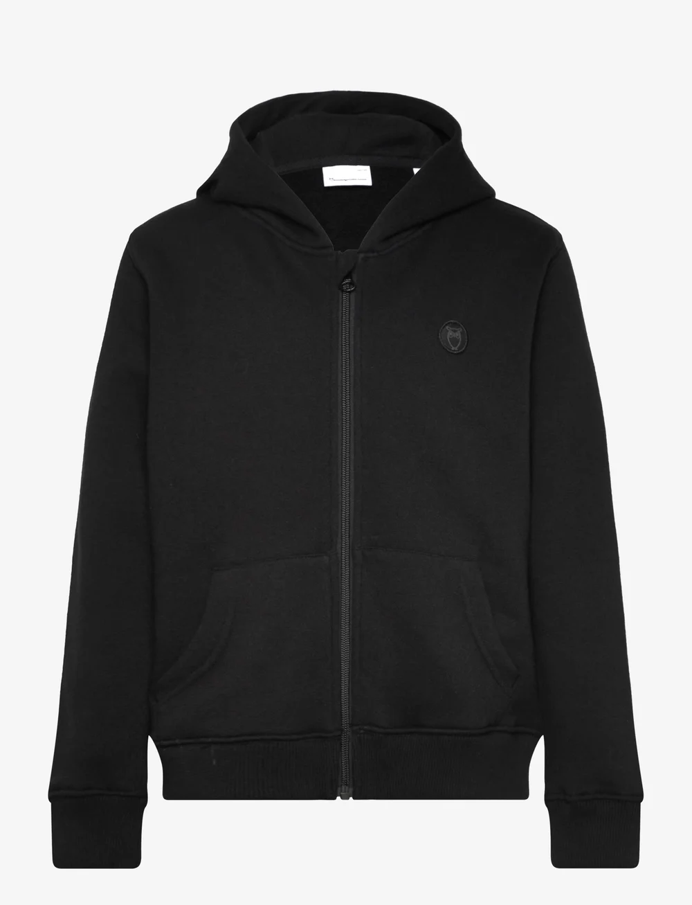 Knowledge Cotton Apparel - Badge zip hood sweat - GOTS/Vegan - pulls à capuche - black jet - 0