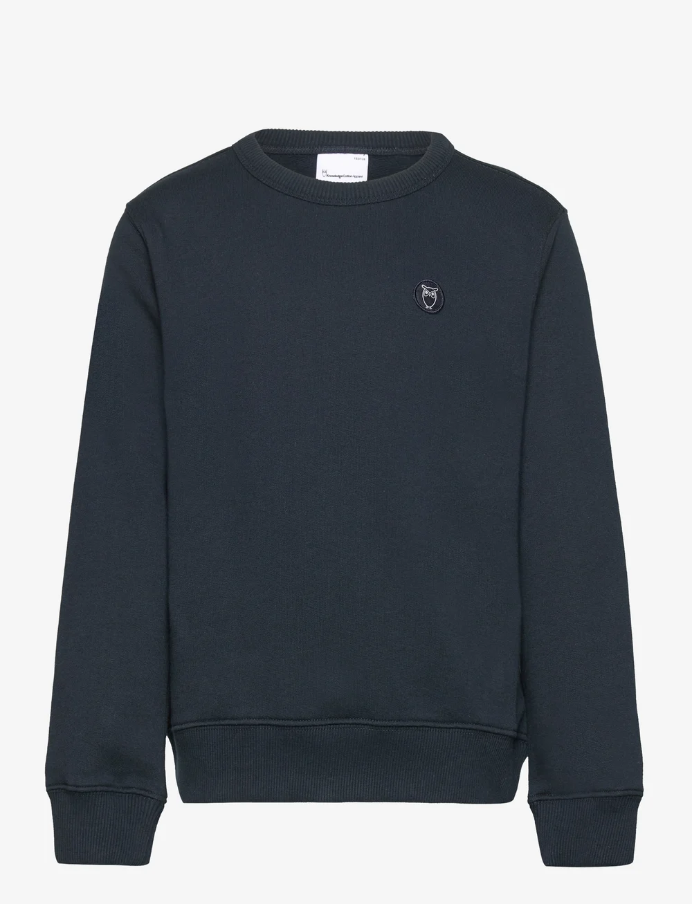 Knowledge Cotton Apparel - Regular badge crew neck sweat - GOT - sweatshirts - total eclipse - 0