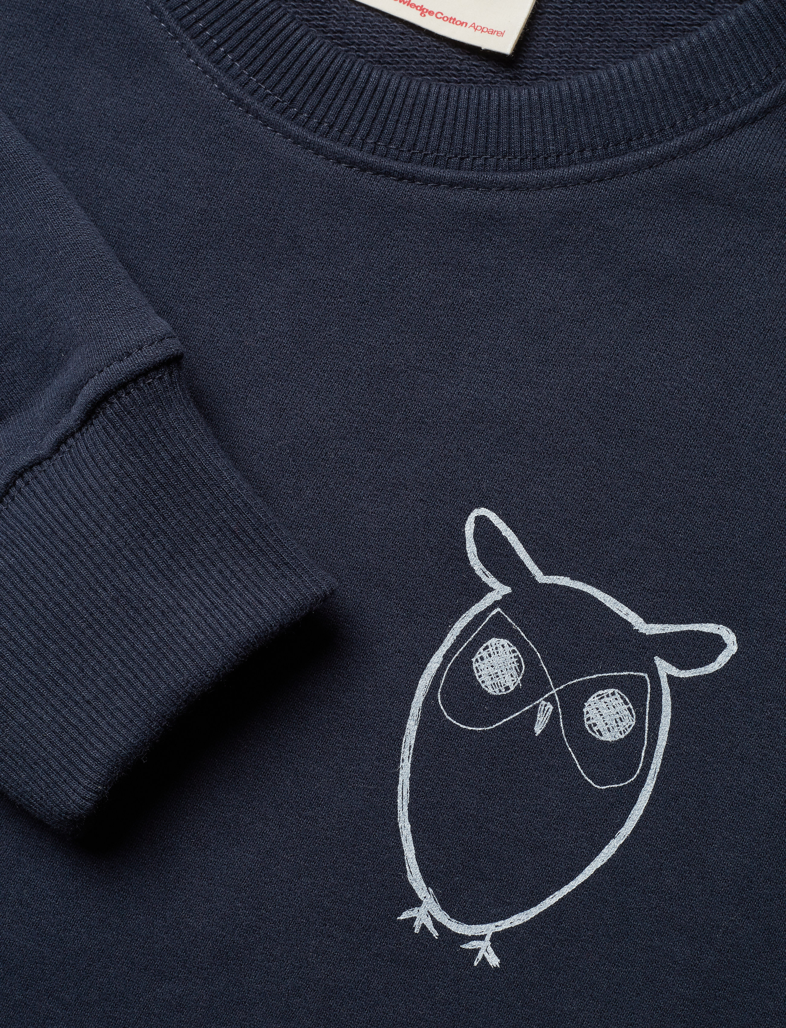 Knowledge Cotton Apparel - Sweat with owl chest logo - GOTS - total eclipse - 2