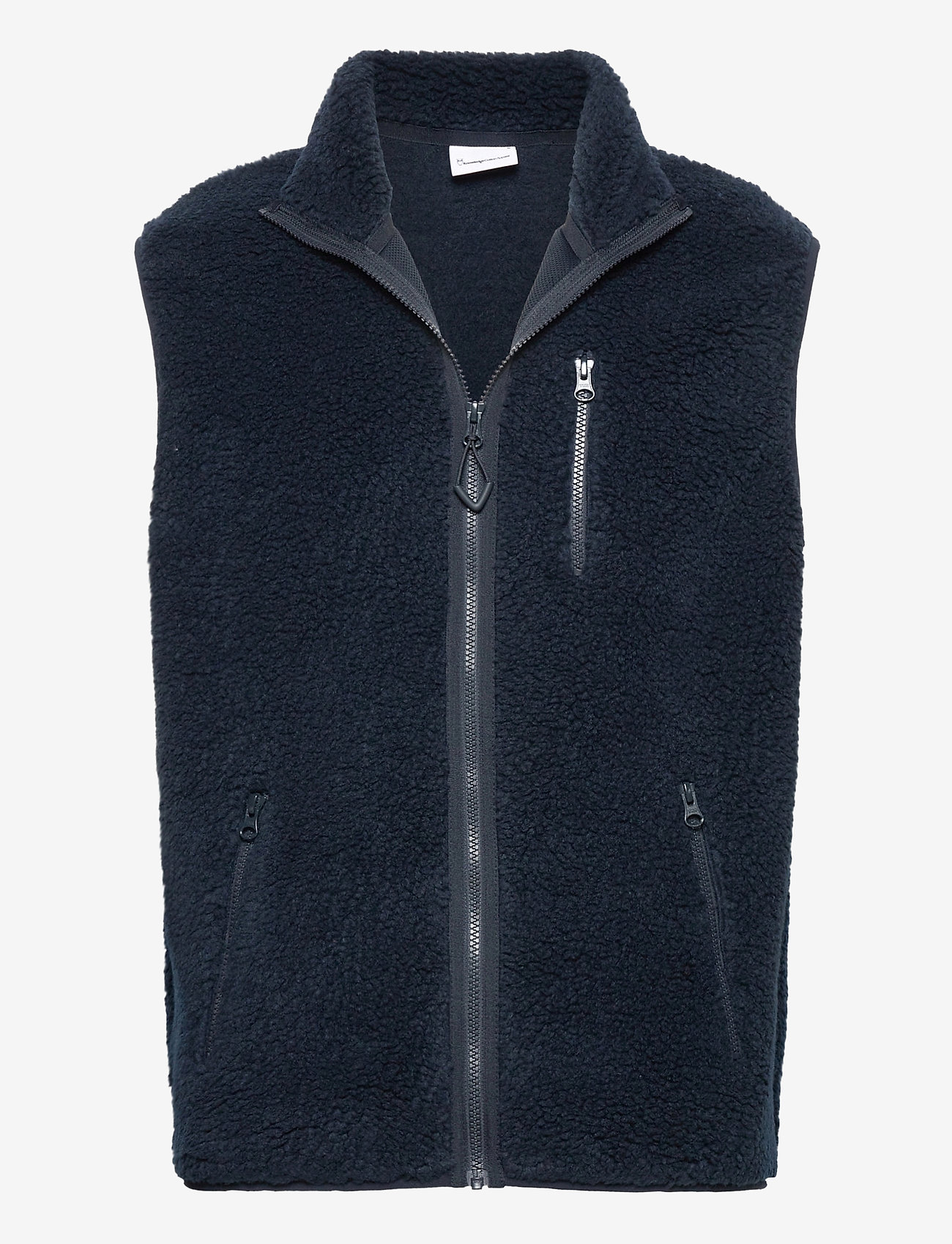 Knowledge Cotton Apparel - ELM zip teddy fleece sweat - total eclipse - 0
