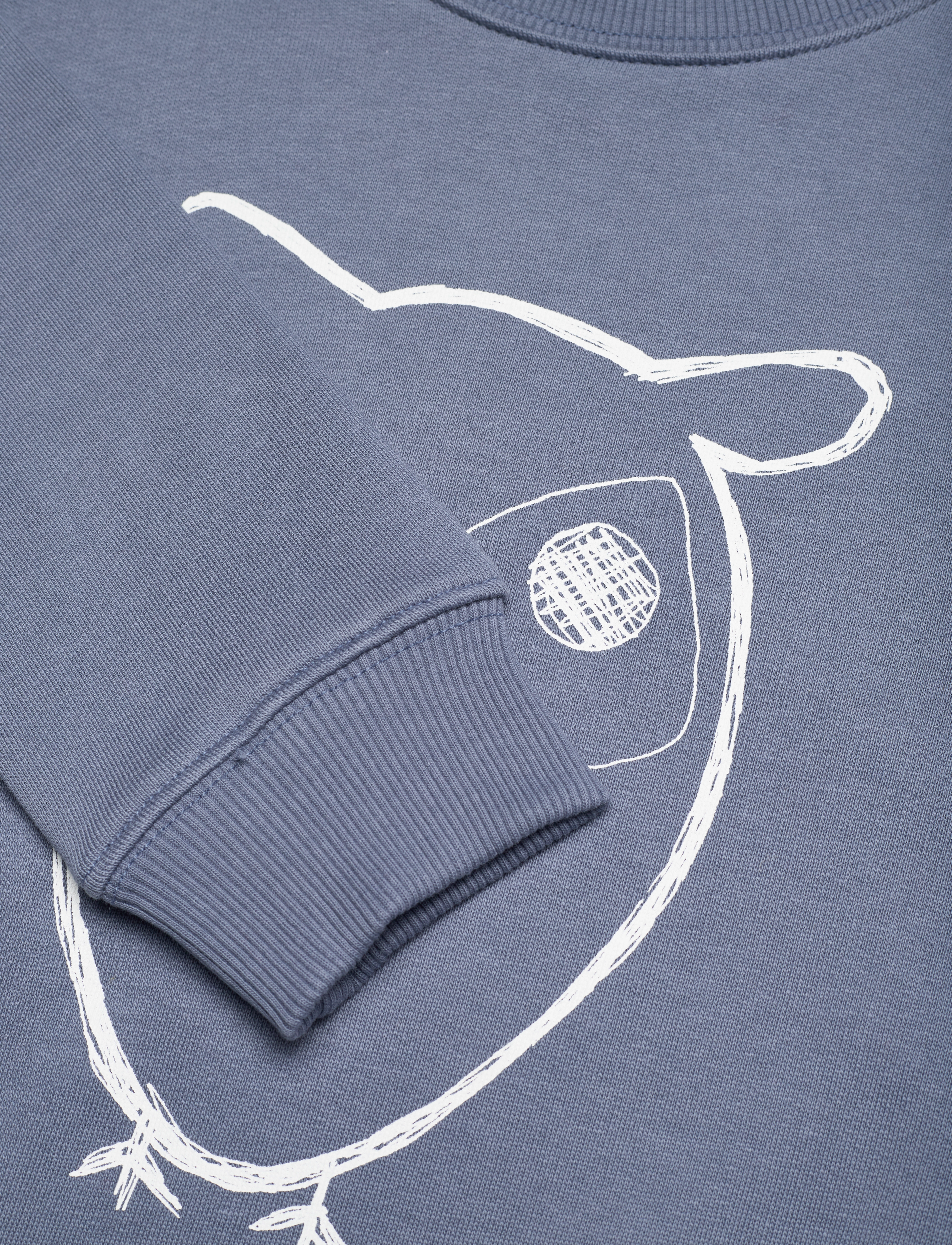Knowledge Cotton Apparel - Owl sweat - GOTS/Vegan - china blue - 3
