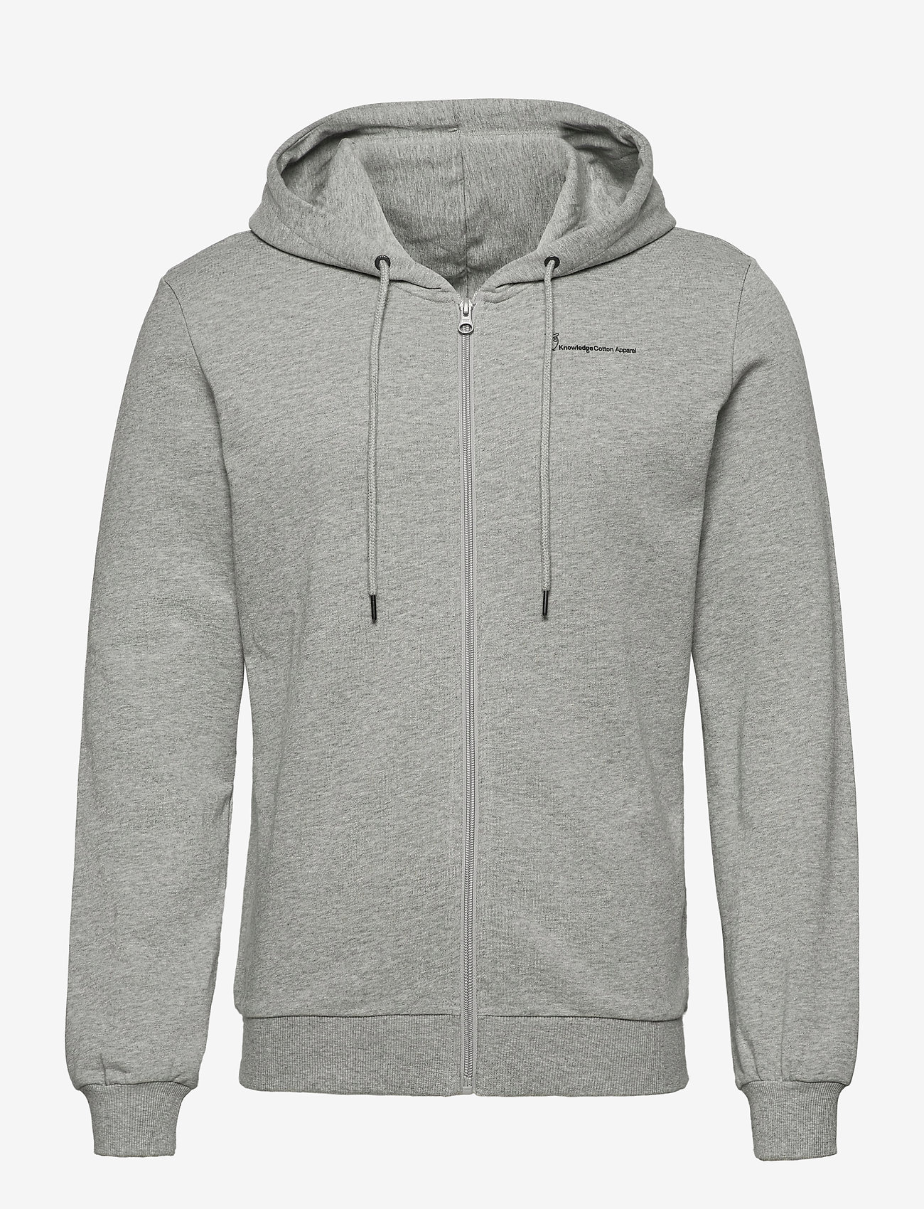 Knowledge Cotton Apparel - Knowledge hood zip sweat - GOTS/Veg - grey melange - 0