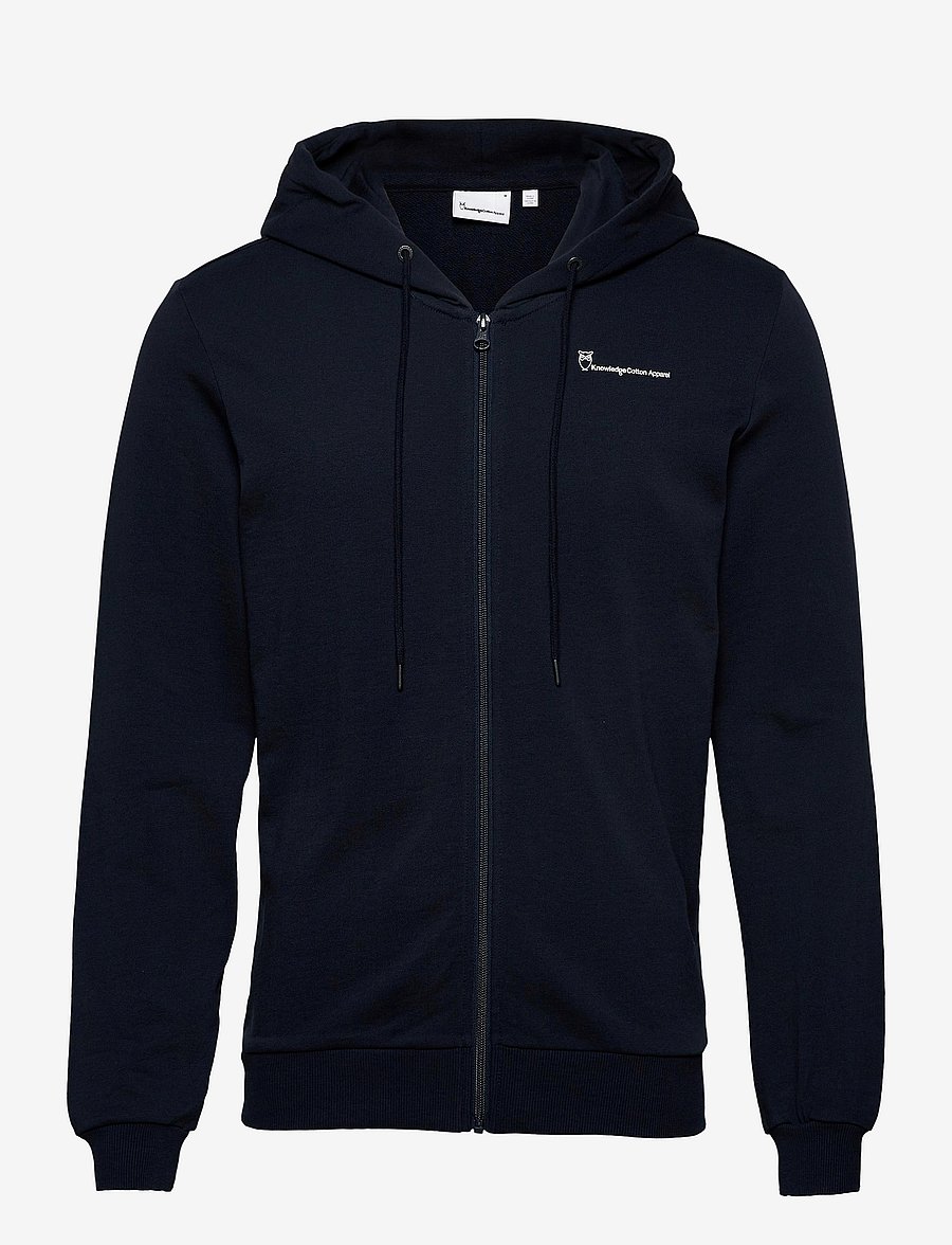 Knowledge Cotton Apparel - Knowledge hood zip sweat - GOTS/Veg - total eclipse - 0
