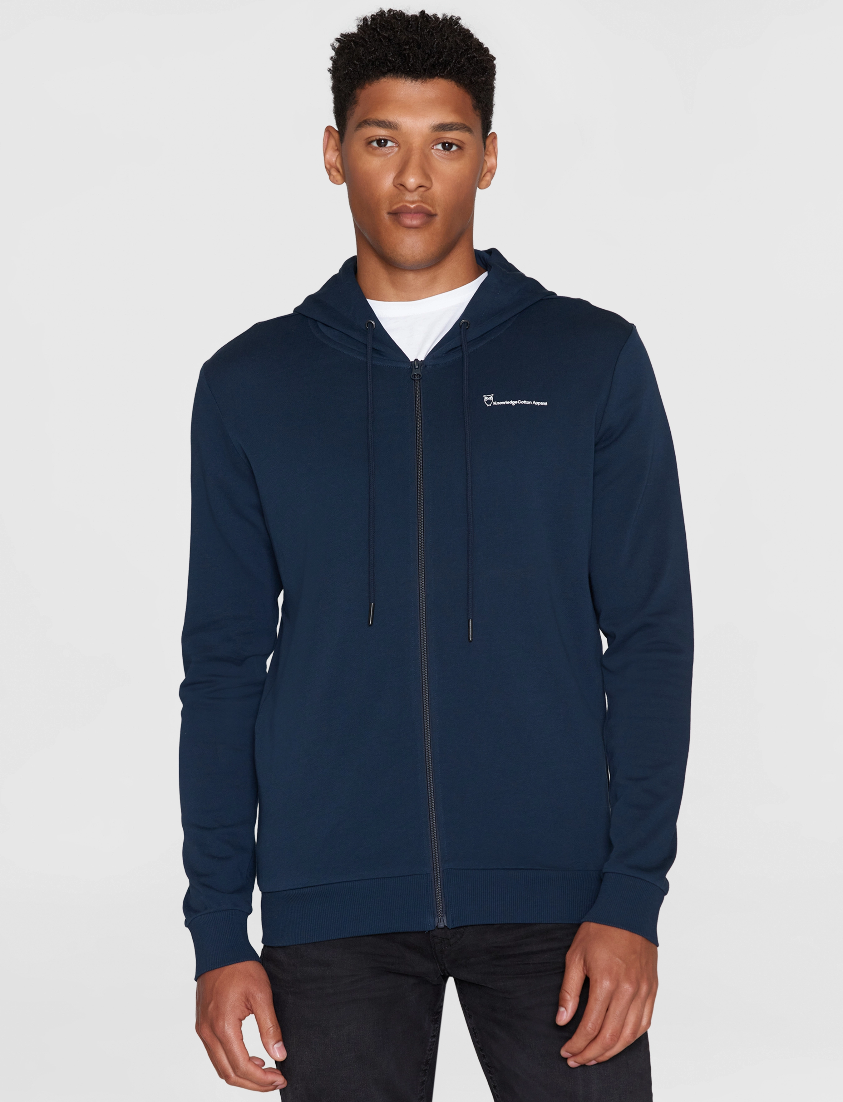 Knowledge Cotton Apparel - Knowledge hood zip sweat - GOTS/Veg - total eclipse - 2