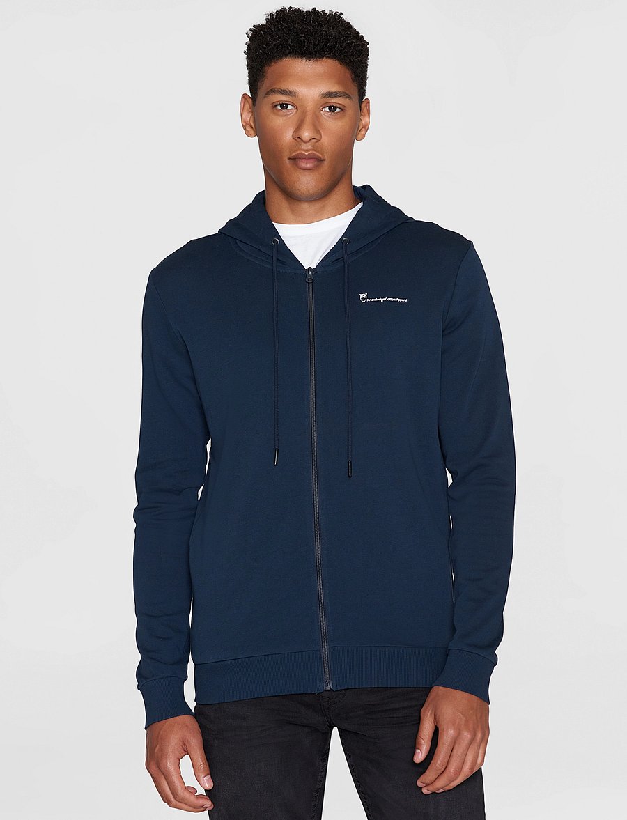 Knowledge Cotton Apparel - Knowledge hood zip sweat - GOTS/Veg - total eclipse - 2