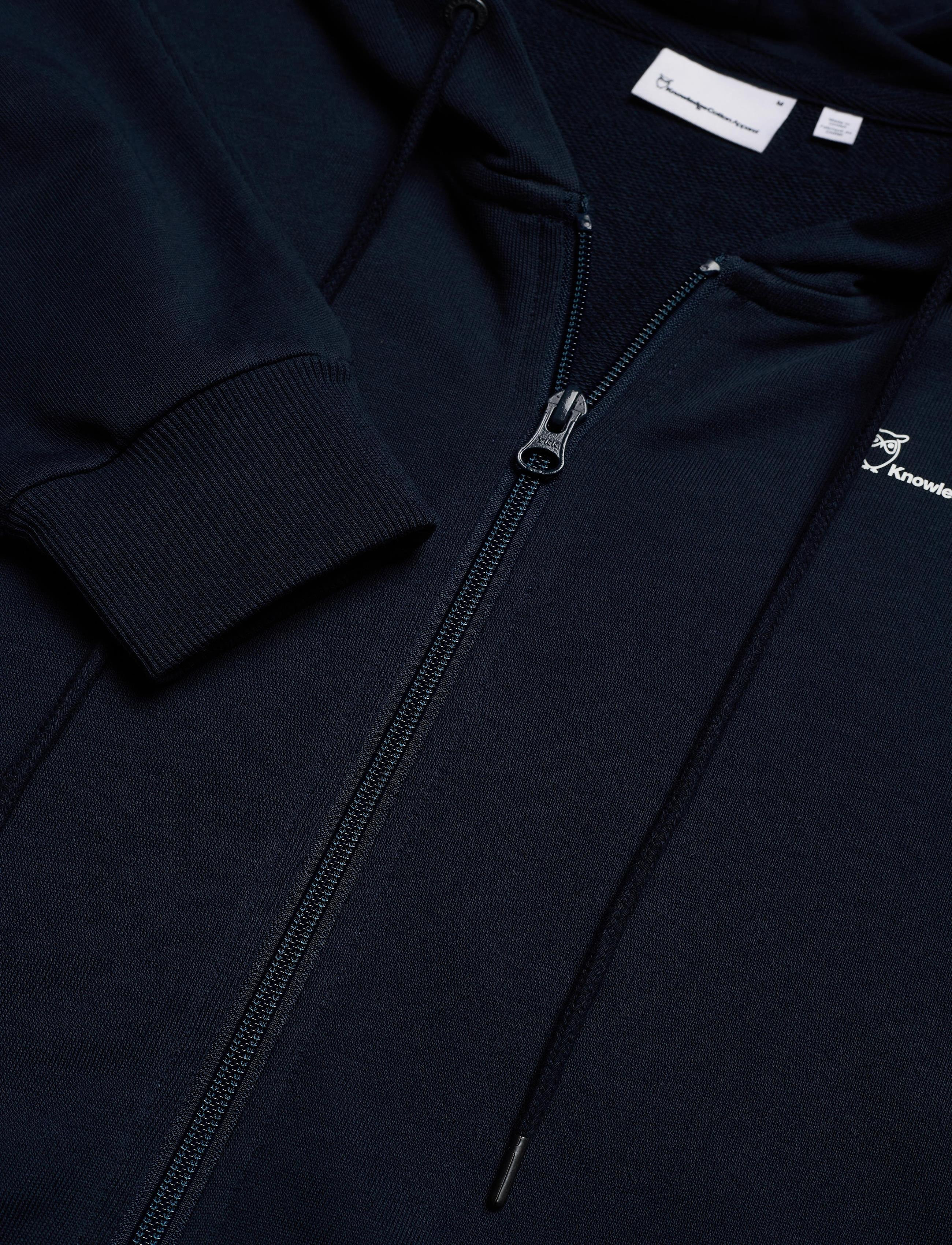 Knowledge Cotton Apparel - Knowledge hood zip sweat - GOTS/Veg - total eclipse - 4