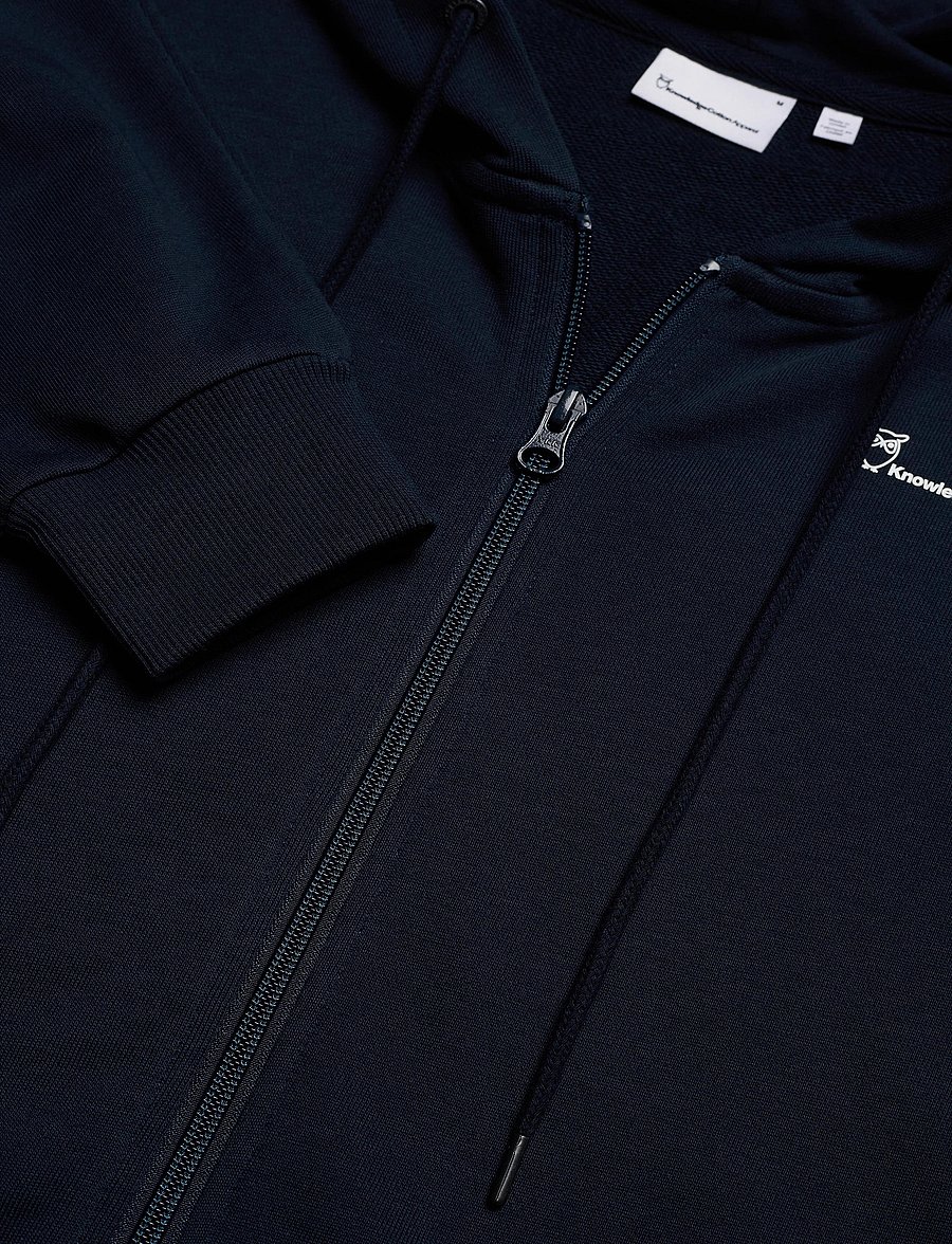Knowledge Cotton Apparel - Knowledge hood zip sweat - GOTS/Veg - total eclipse - 4
