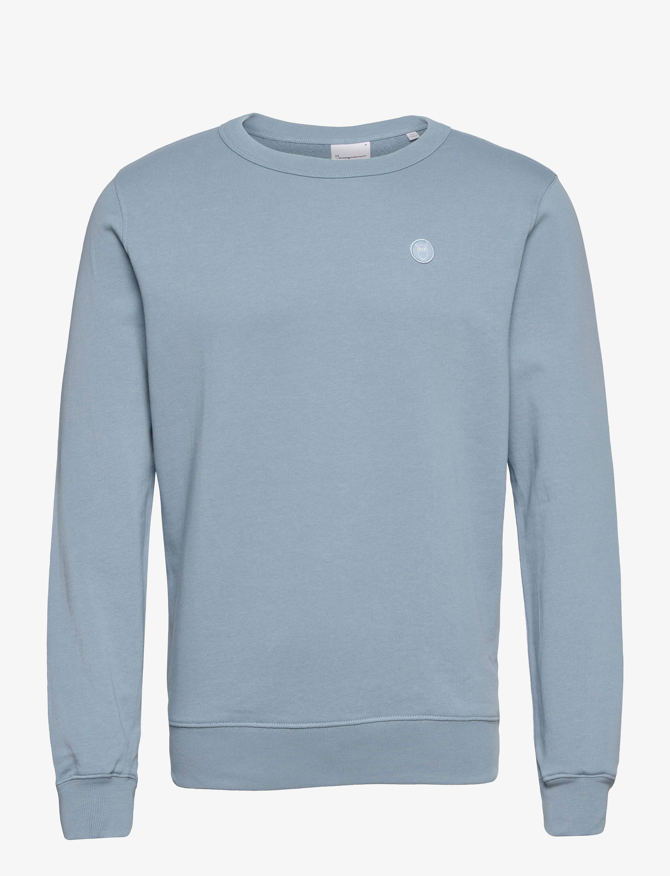 Knowledge Cotton Apparel - ERIK basic badge sweat - GOTS/Vegan - asley blue - 0