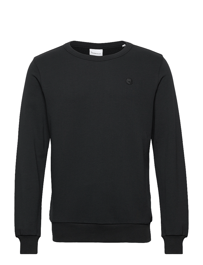 Knowledge Cotton Apparel - ERIK basic badge sweat - GOTS/Vegan - sweatshirts - black jet - 0