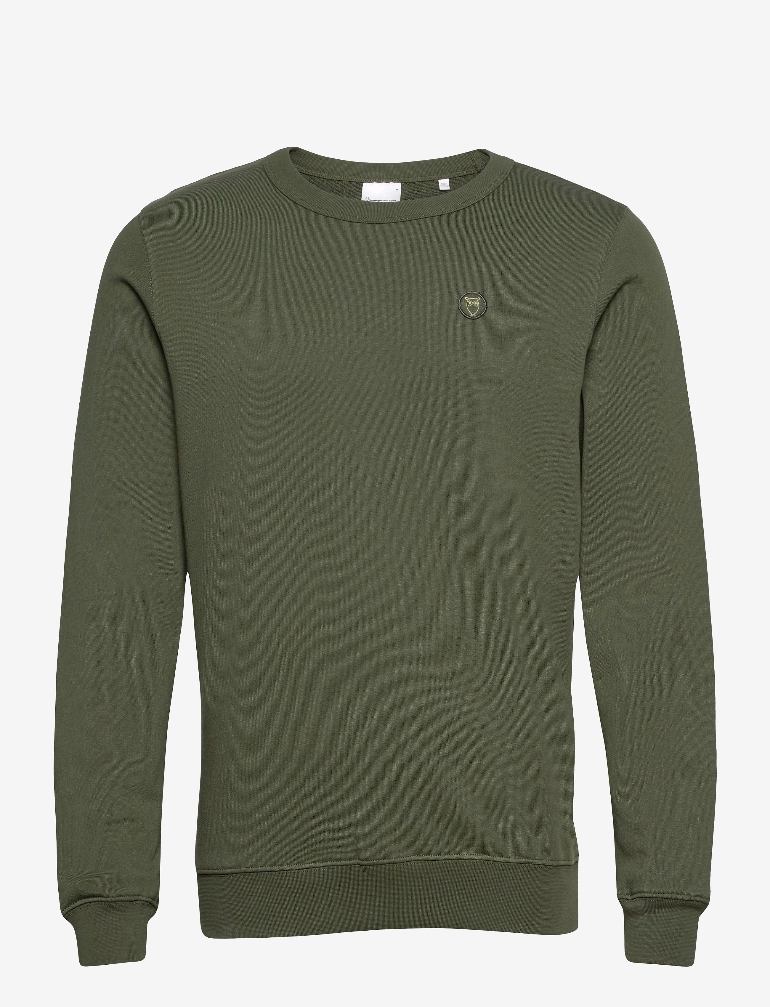 KNOWLEDGE Baumwolle APPAREL Erik Basic Badge Sweat - Gots/Vegan Grün - S - Herren