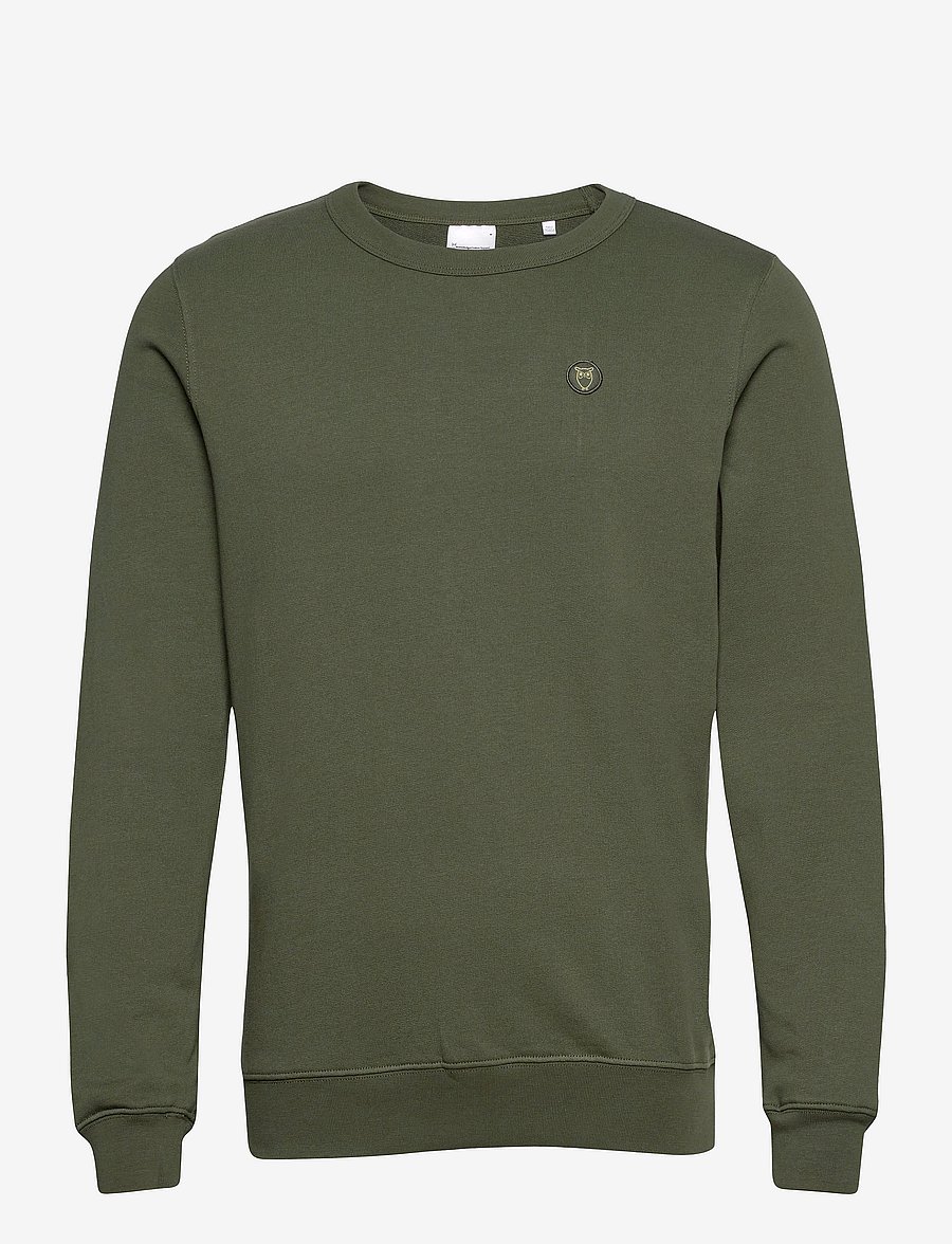 Knowledge Cotton Apparel - ERIK basic badge sweat - GOTS/Vegan - shoppa efter tillfälle - forest night - 0