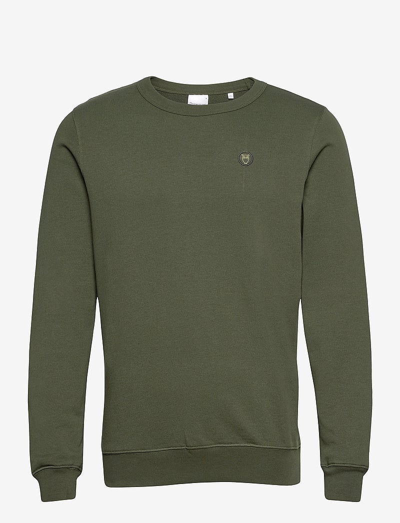 Knowledge Cotton Apparel - ERIK basic badge sweat - GOTS/Vegan - sweatshirts - forrest night - 0