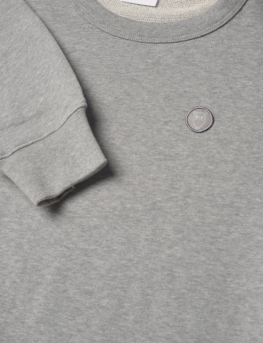Knowledge Cotton Apparel - ERIK basic badge sweat - GOTS/Vegan - sweatshirts - grey melange - 2